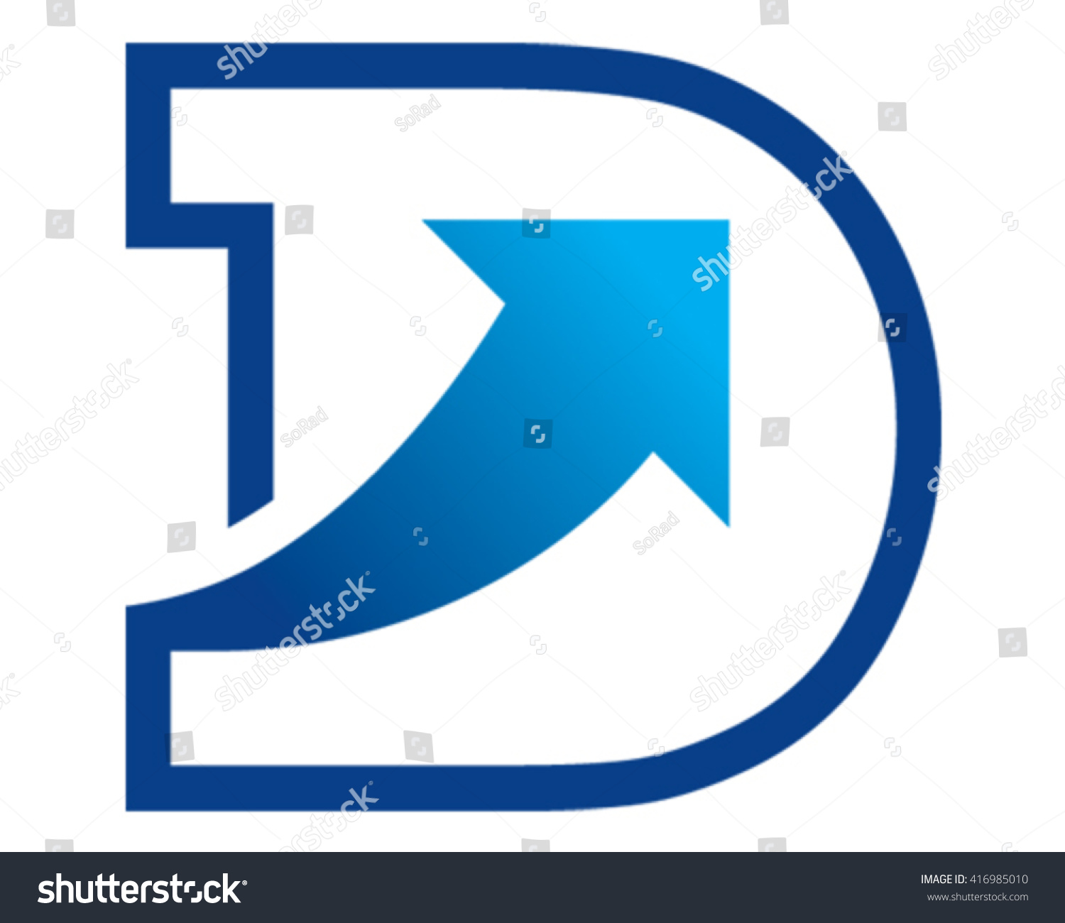 Letter B Arrow Vector Logo Stock Vector (Royalty Free) 416985010 ...