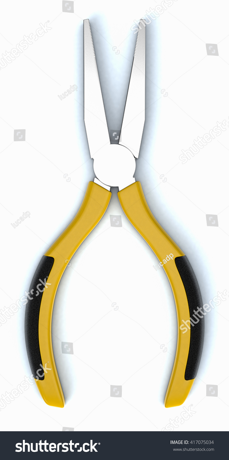 Top View Pliers On White Background Stock Illustration 417075034