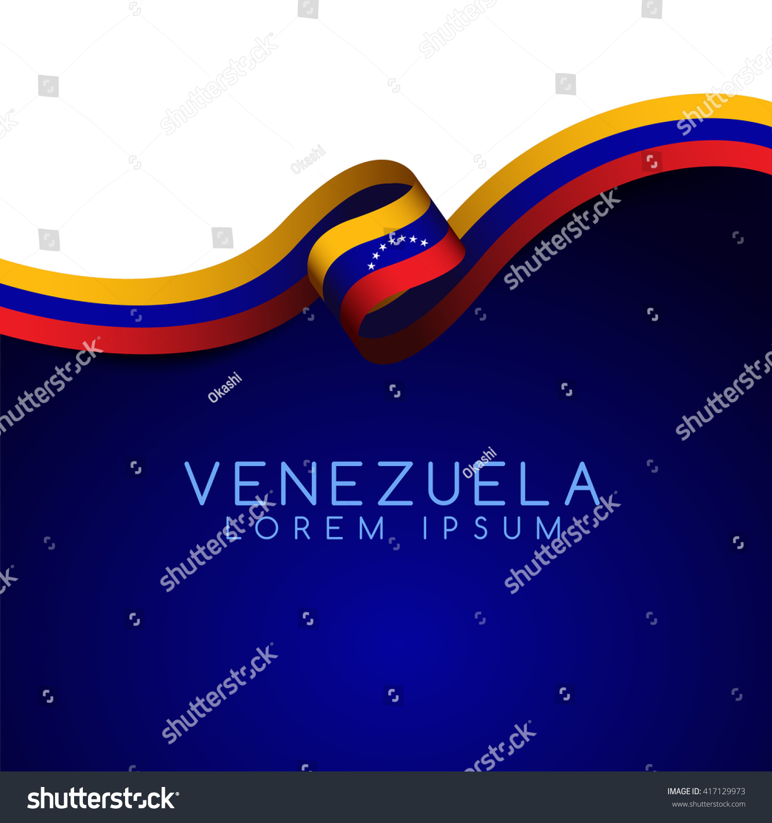 Venezuela Flag Ribbon Vector Illustration Stock Vector Royalty Free