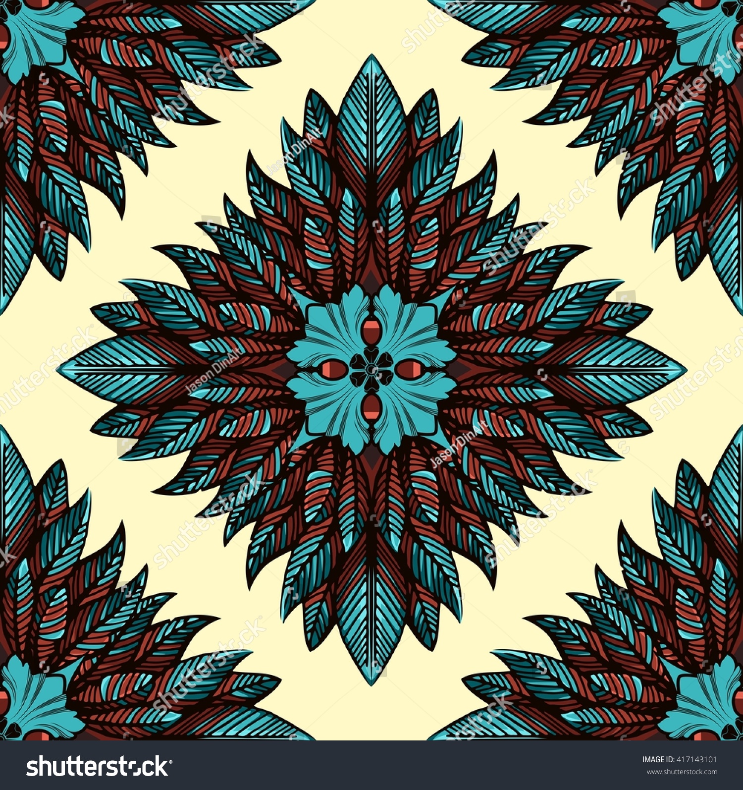 Feather Pattern Stock Vector (Royalty Free) 417143101 | Shutterstock