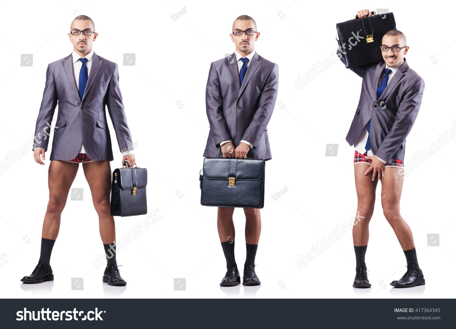 Composite Photo Naked Businessman On White Stock Photo 417364345