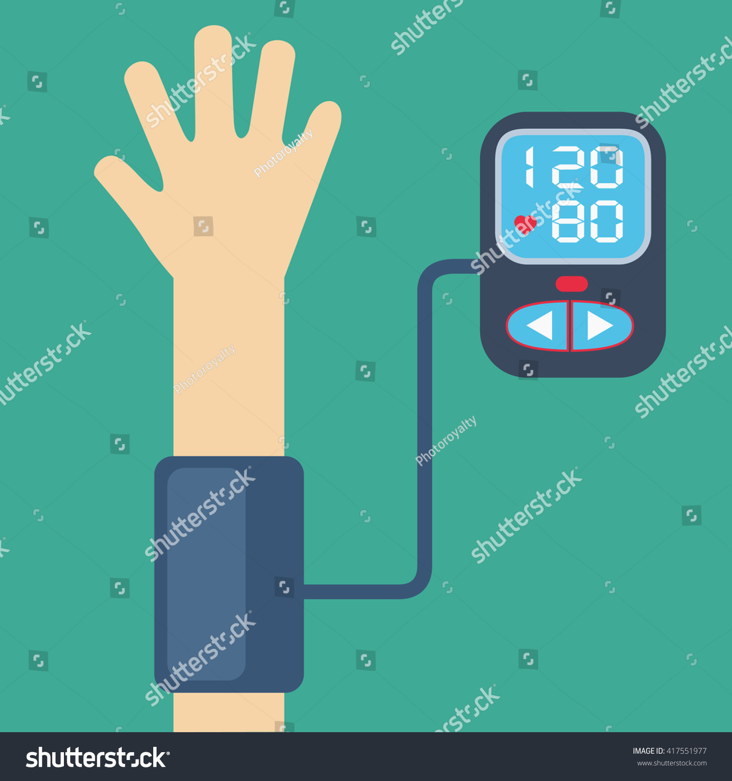 High Blood Pressure Concept Vector Measuring Stock Vector (Royalty Free ...