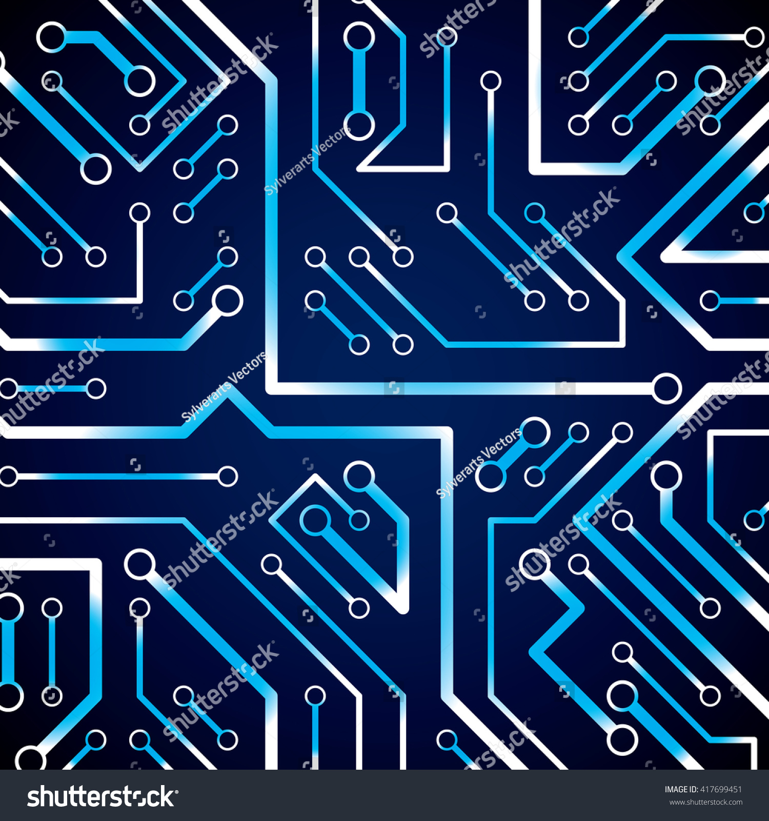 Circuit Board Futuristic Cybernetic Texture Sparkles Stock Vector ...