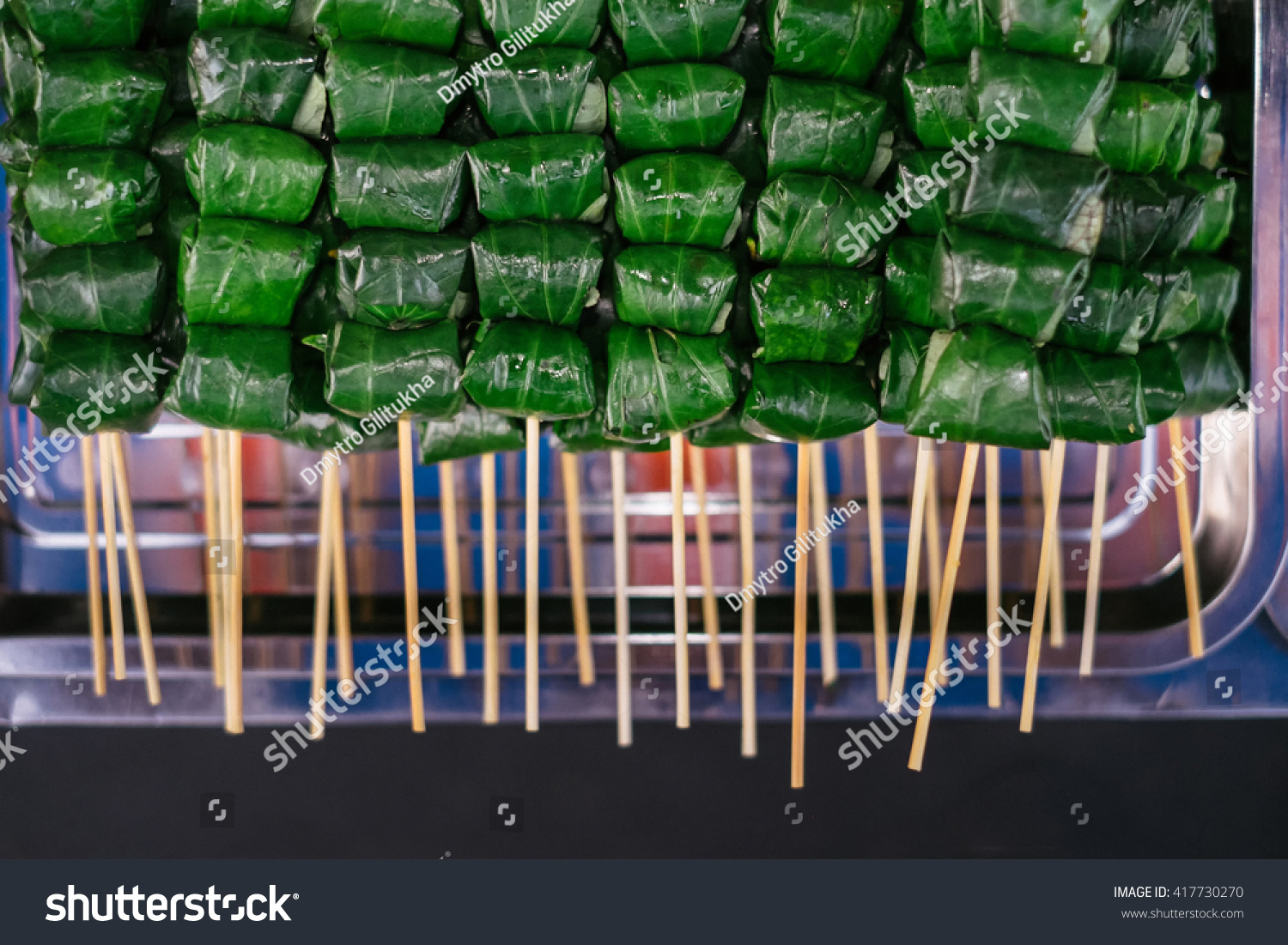 Asian Street Food Traditional Spring Rolls Stock Photo 417730270