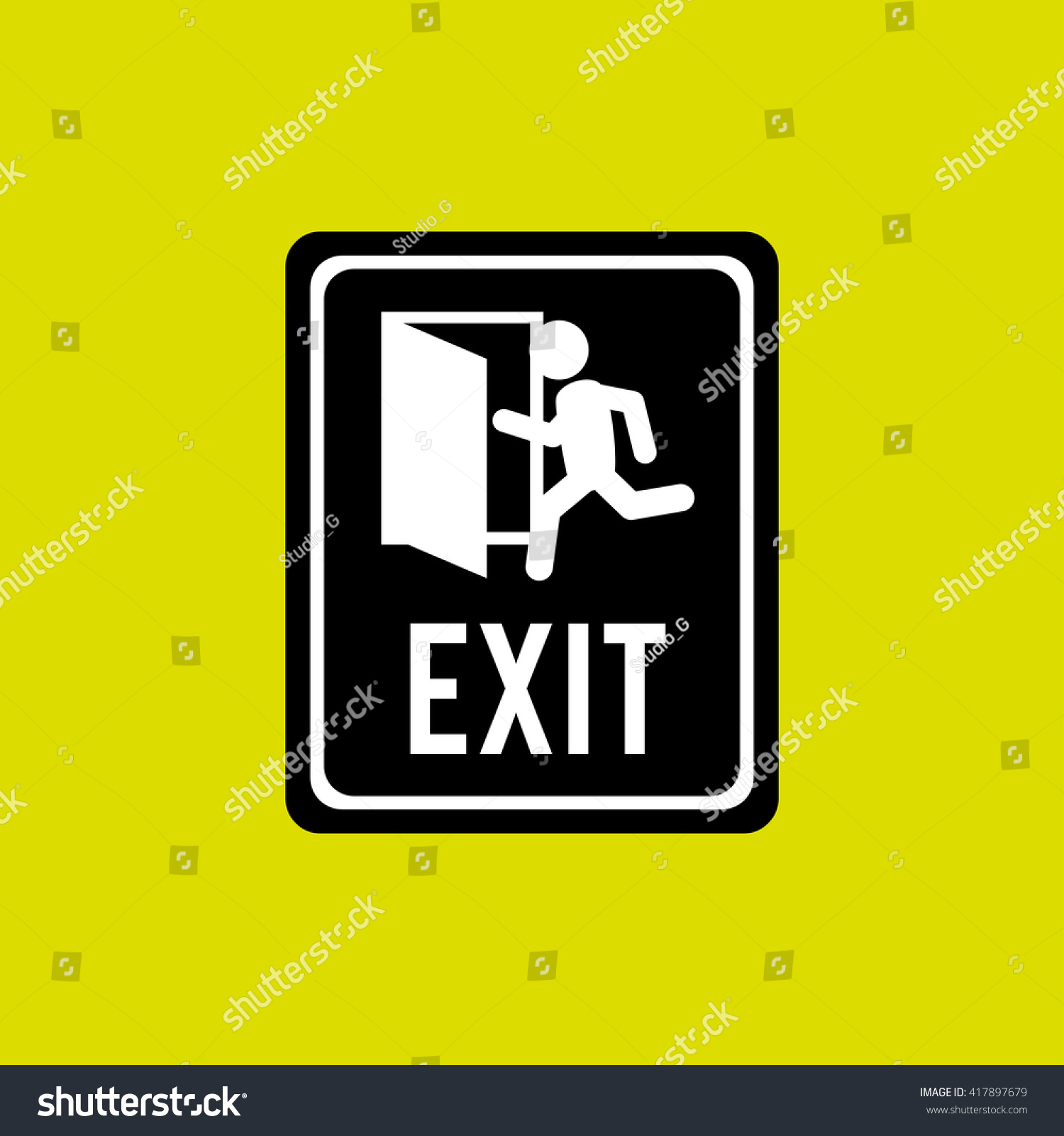 Emergency Exit Design Stock Vector (Royalty Free) 417897679 | Shutterstock