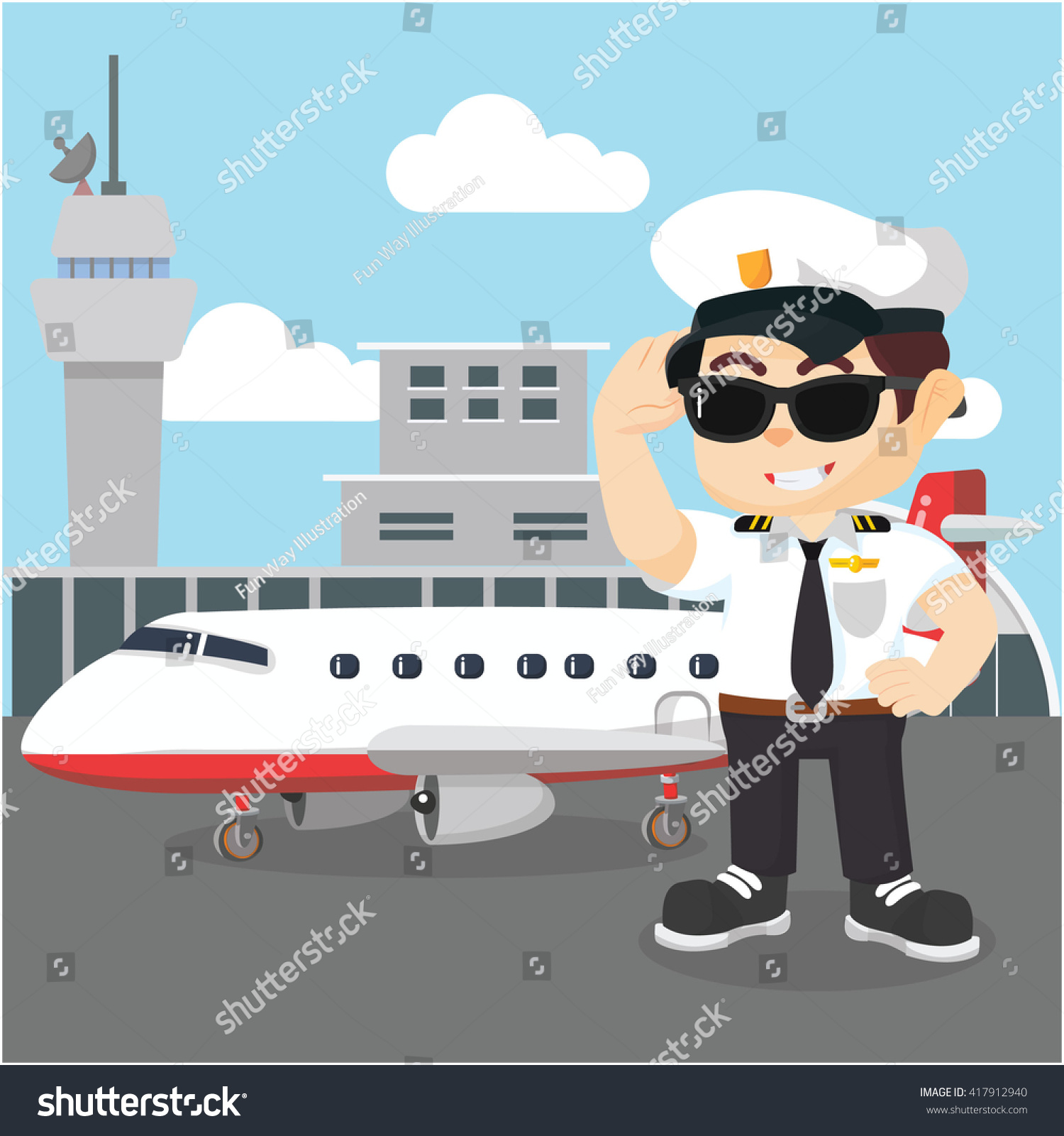 Boy Using Pilot Costume Illustration Stock Vector (royalty Free 