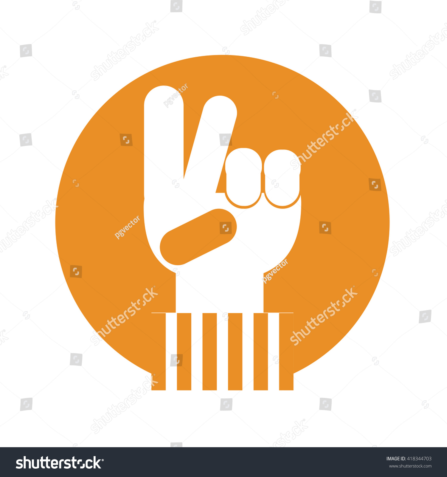 Human Hand Icon Color Backdrop Stock Vector (royalty Free) 418344703 