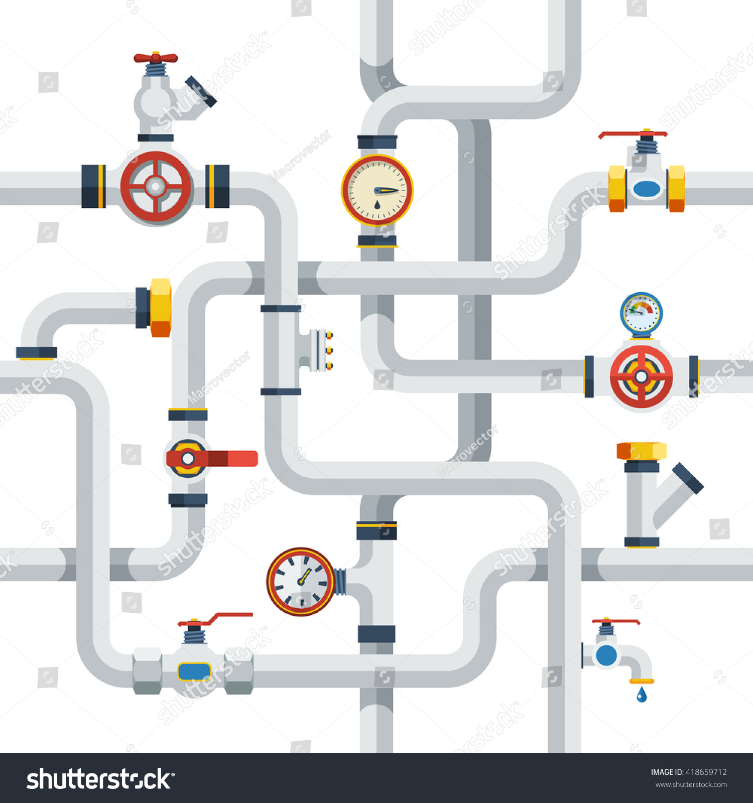 Ware Pipes System Concept Flat Vector Stock Vector (Royalty Free ...