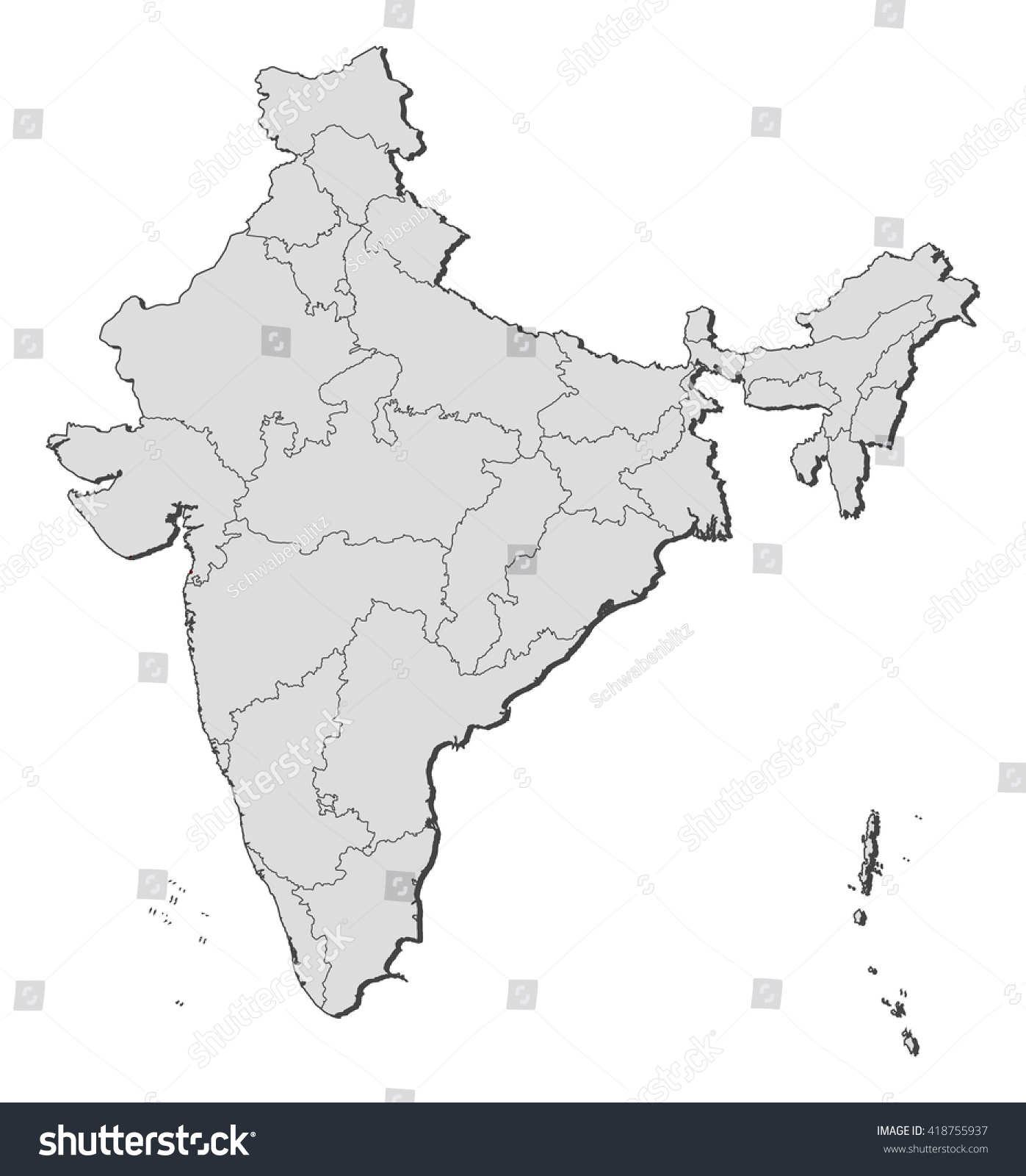 Map India Daman Diu Stock Vector (Royalty Free) 418755937 | Shutterstock