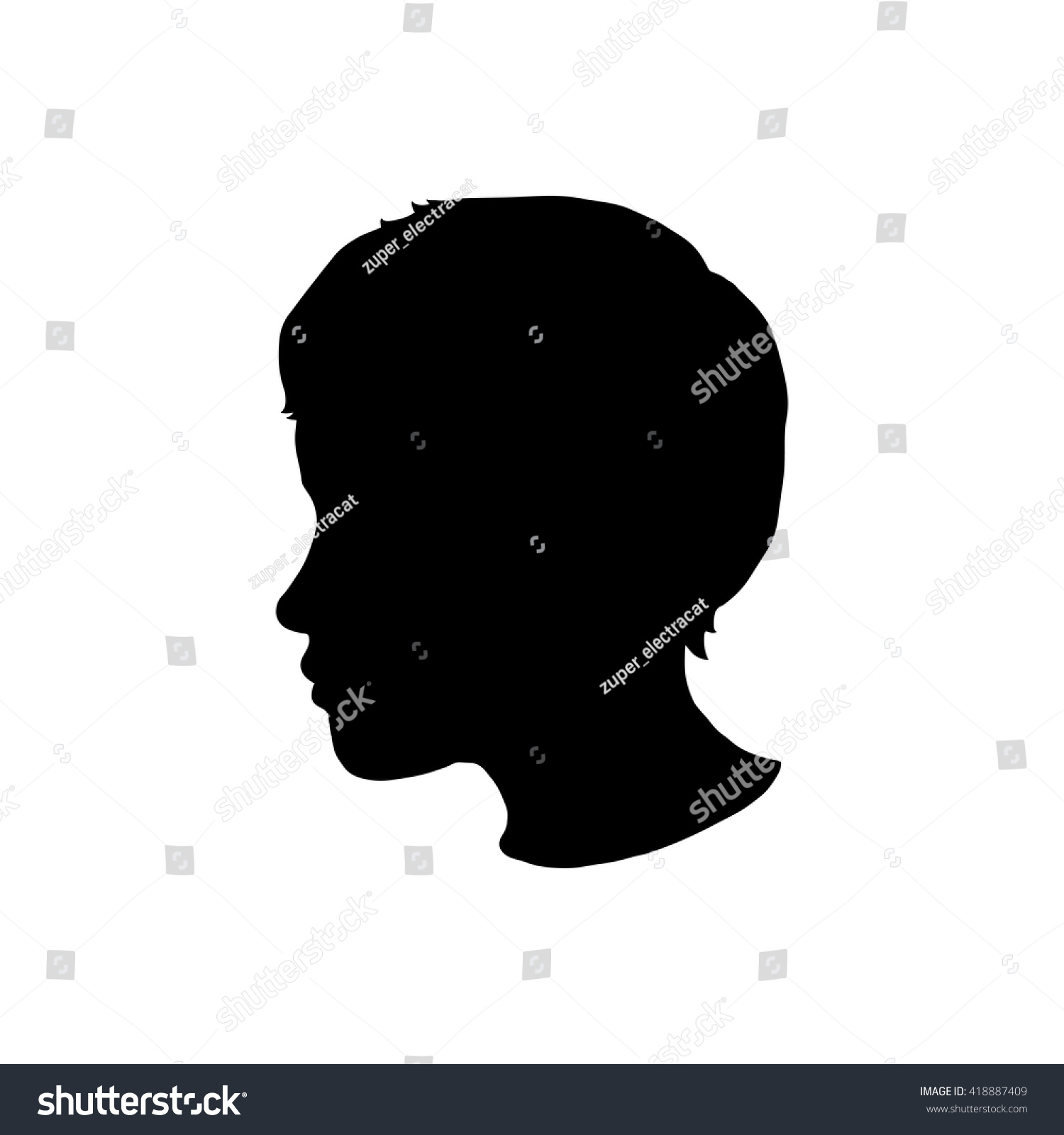 Boy Silhouette On White Background Black Stock Vector (Royalty Free ...