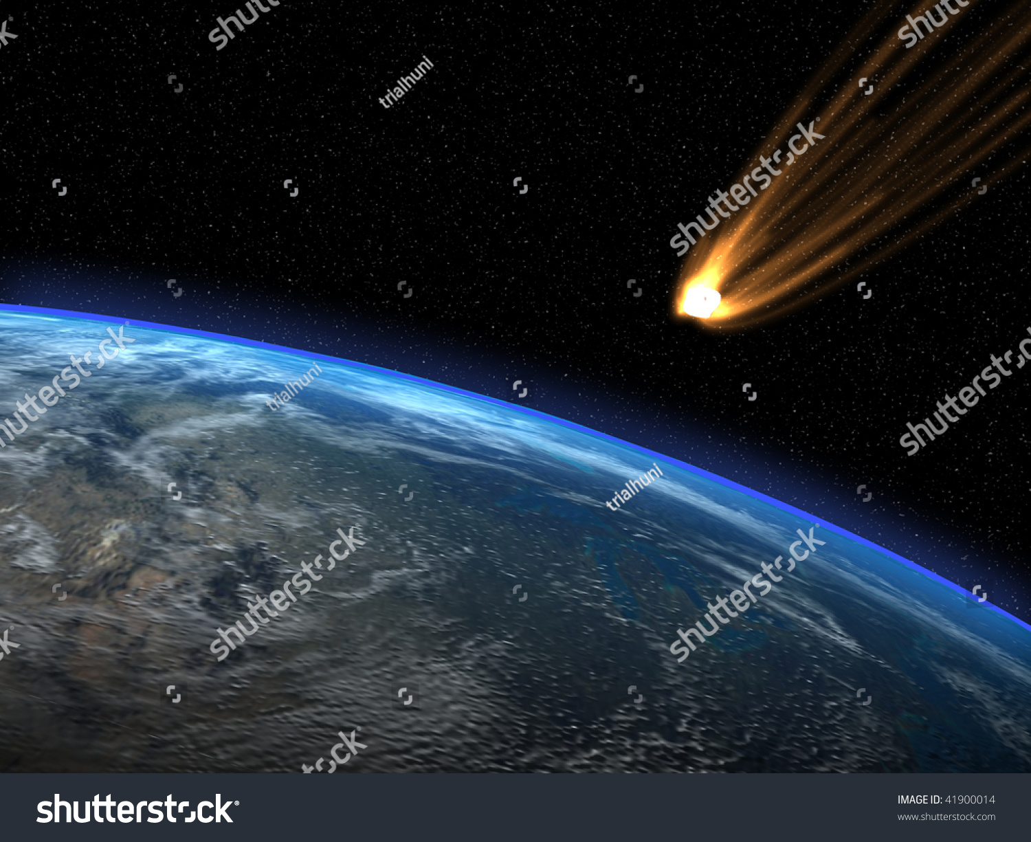 Asteroid Planet Earth Stock Illustration 41900014 