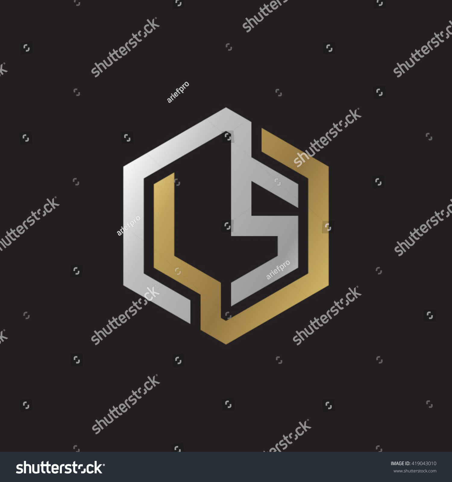 Ls Initial Letters Looping Linked Hexagon Stock Vector (Royalty Free ...