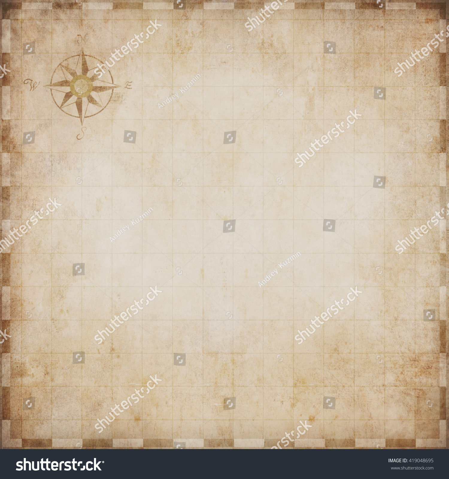 Old Blank Treasure Map Background Stock Illustration 419048695 ...