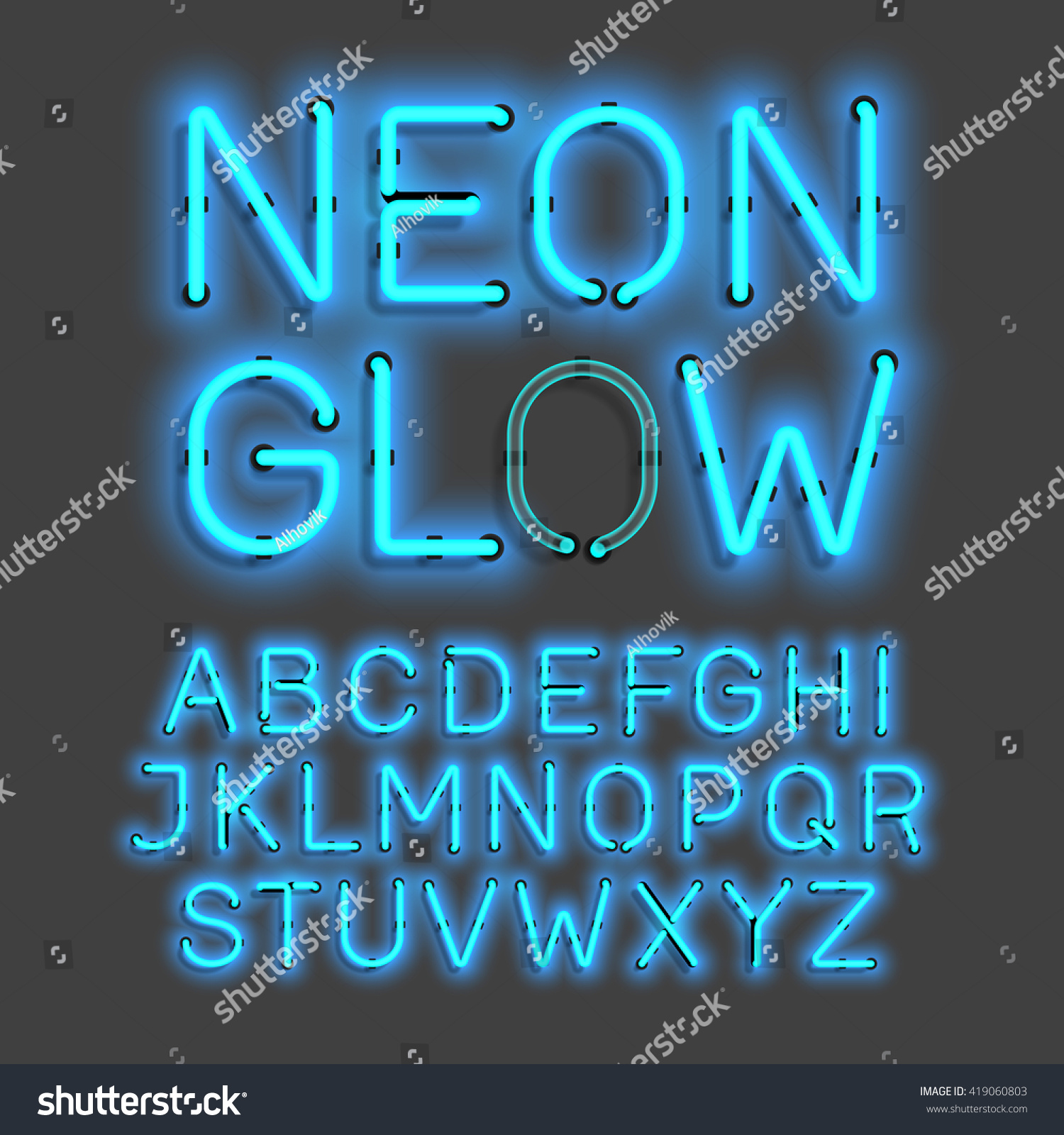 Neon Glow Alphabet Vector Illustration Stock Vector (Royalty Free ...