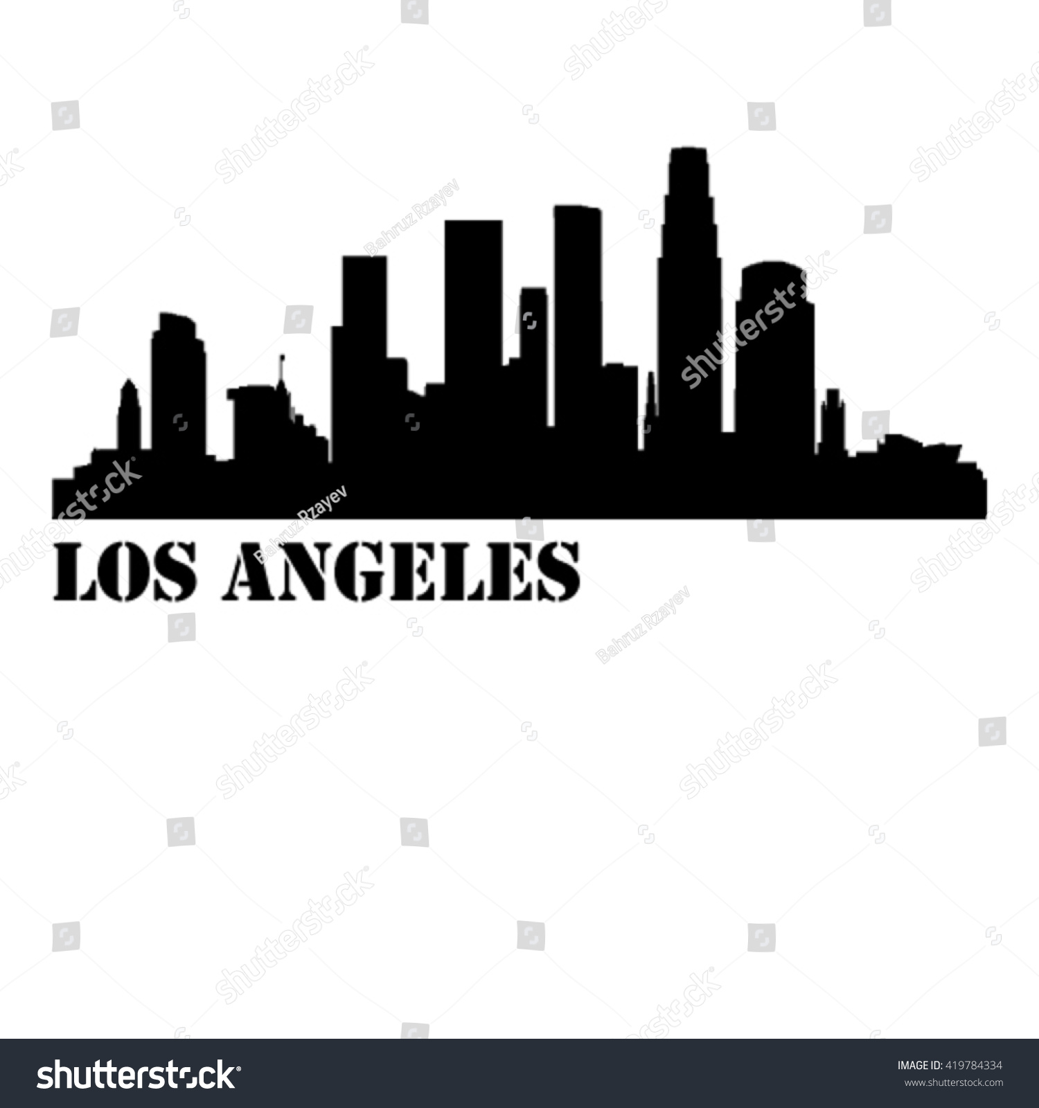 Los Angeles City Vector Silhouette Background Stock Vector (Royalty ...