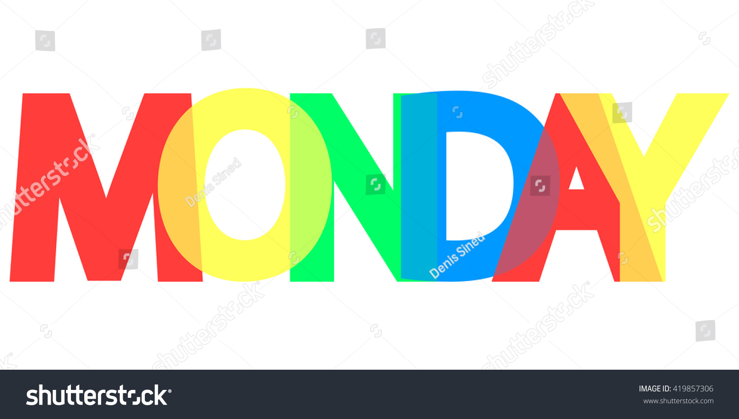 Monday Word Design Banner Background Card Stock Vector Royalty Free