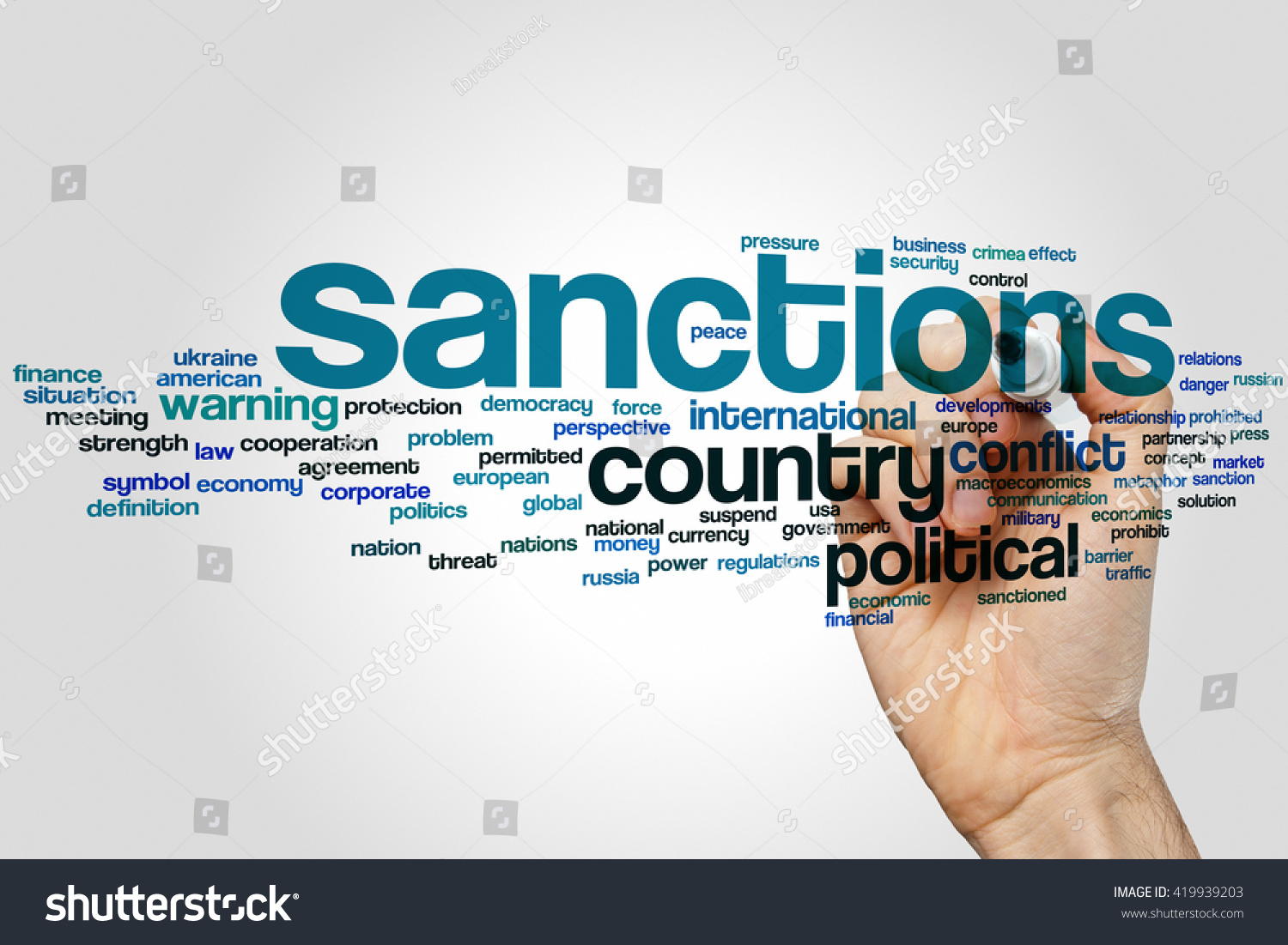 Sanctions Concept Word Cloud Background Stock Photo 419939203 ...