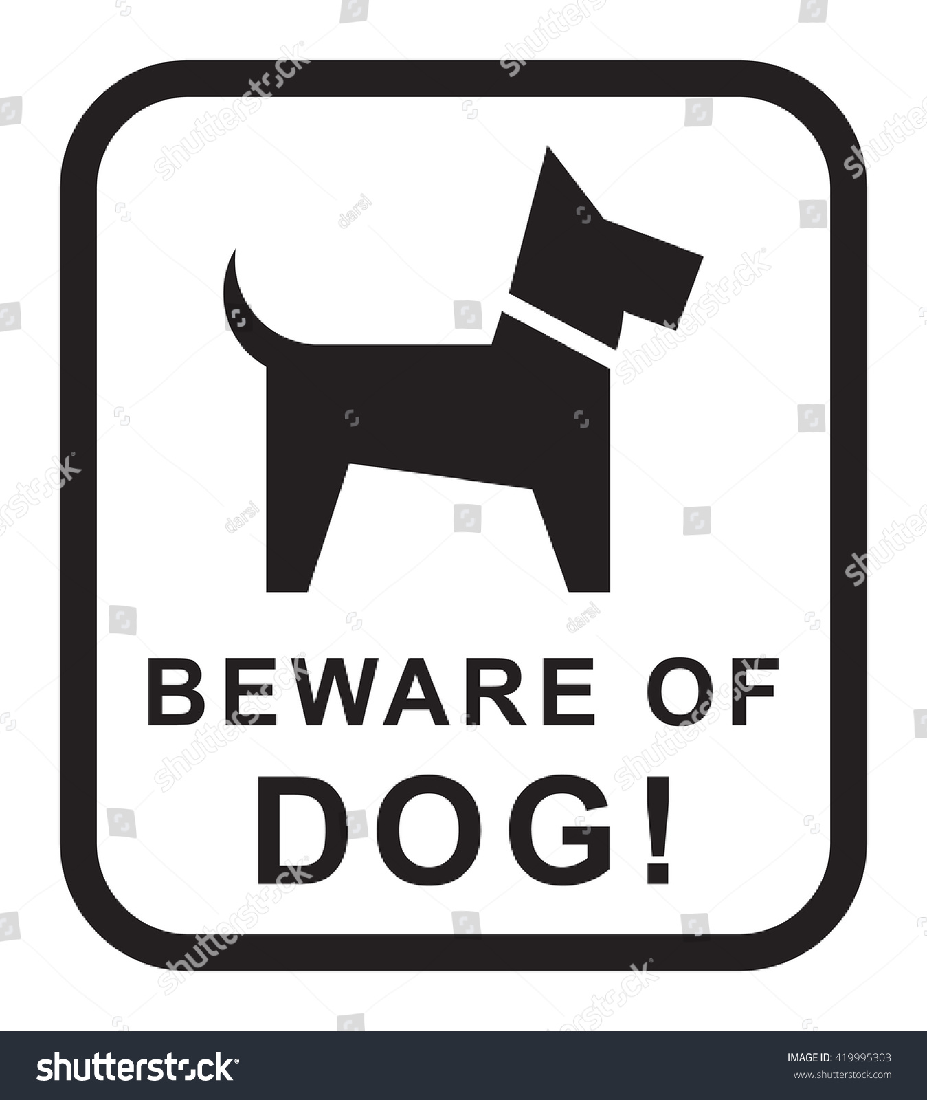 Aluminum Beware Of The Dog Sign Black And Orange 