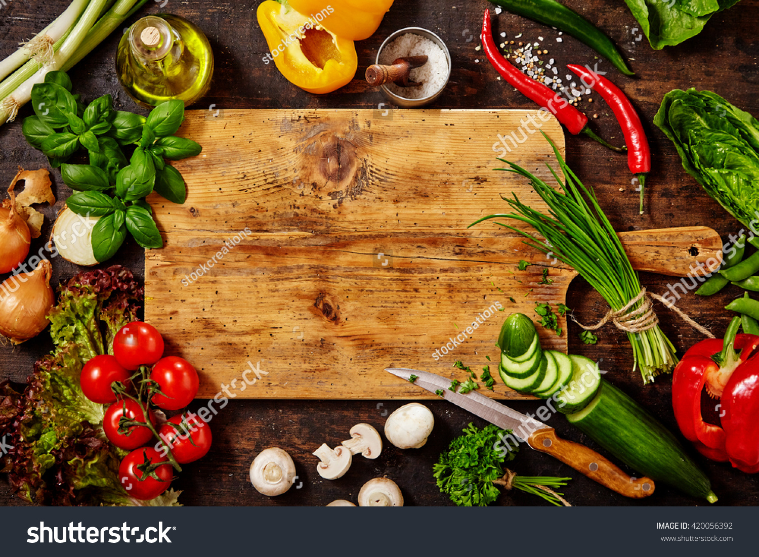 High Angle Still Life View Knife Stock Photo 420056392 | Shutterstock