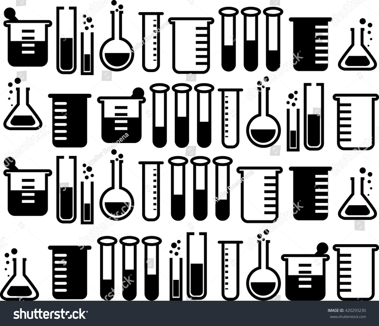 Different Types Test Tubes Icons On Stock Vector (Royalty Free