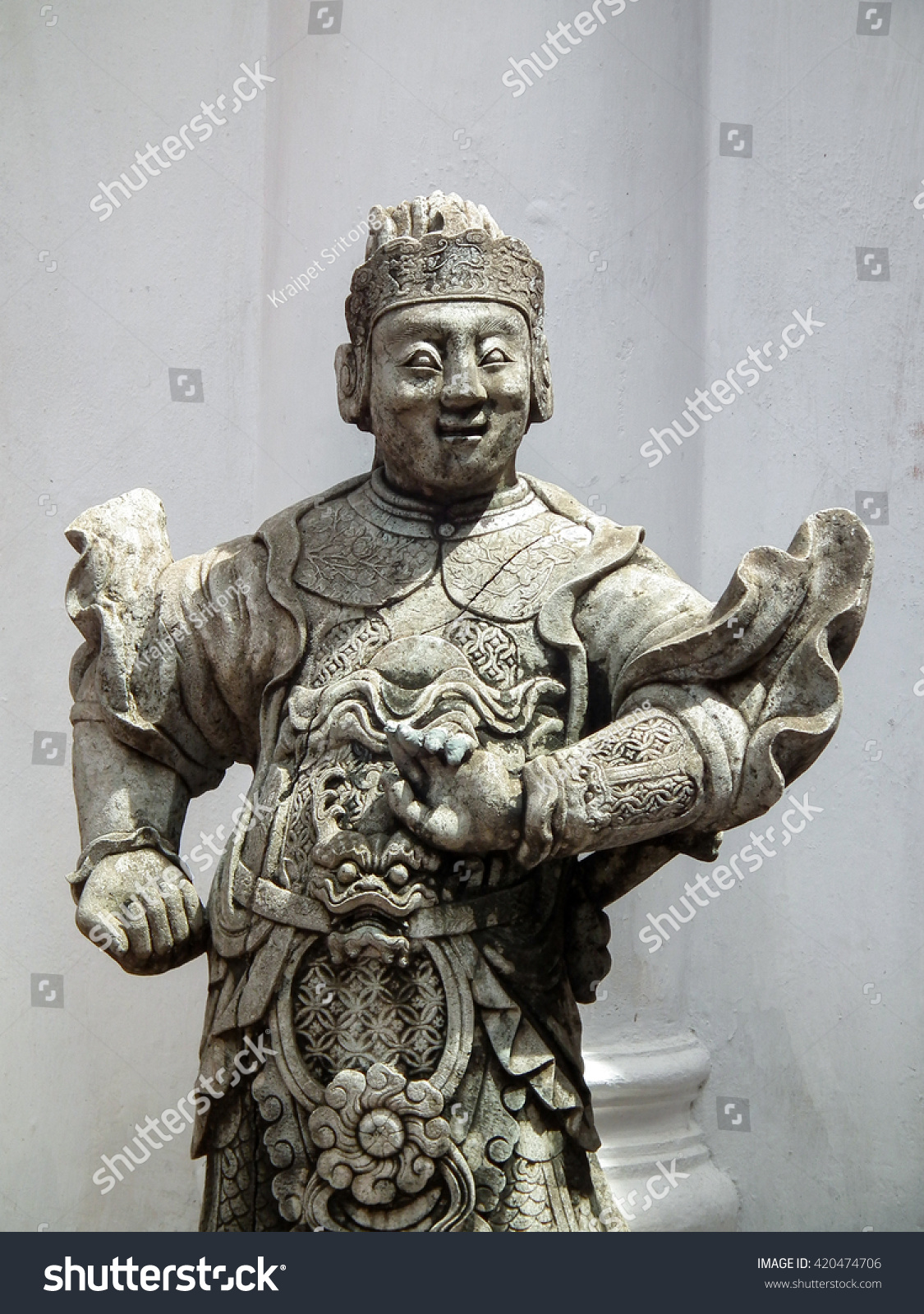 Chinese God Statuephra Pathom Jedi Nakornpathom Stock Photo 420474706