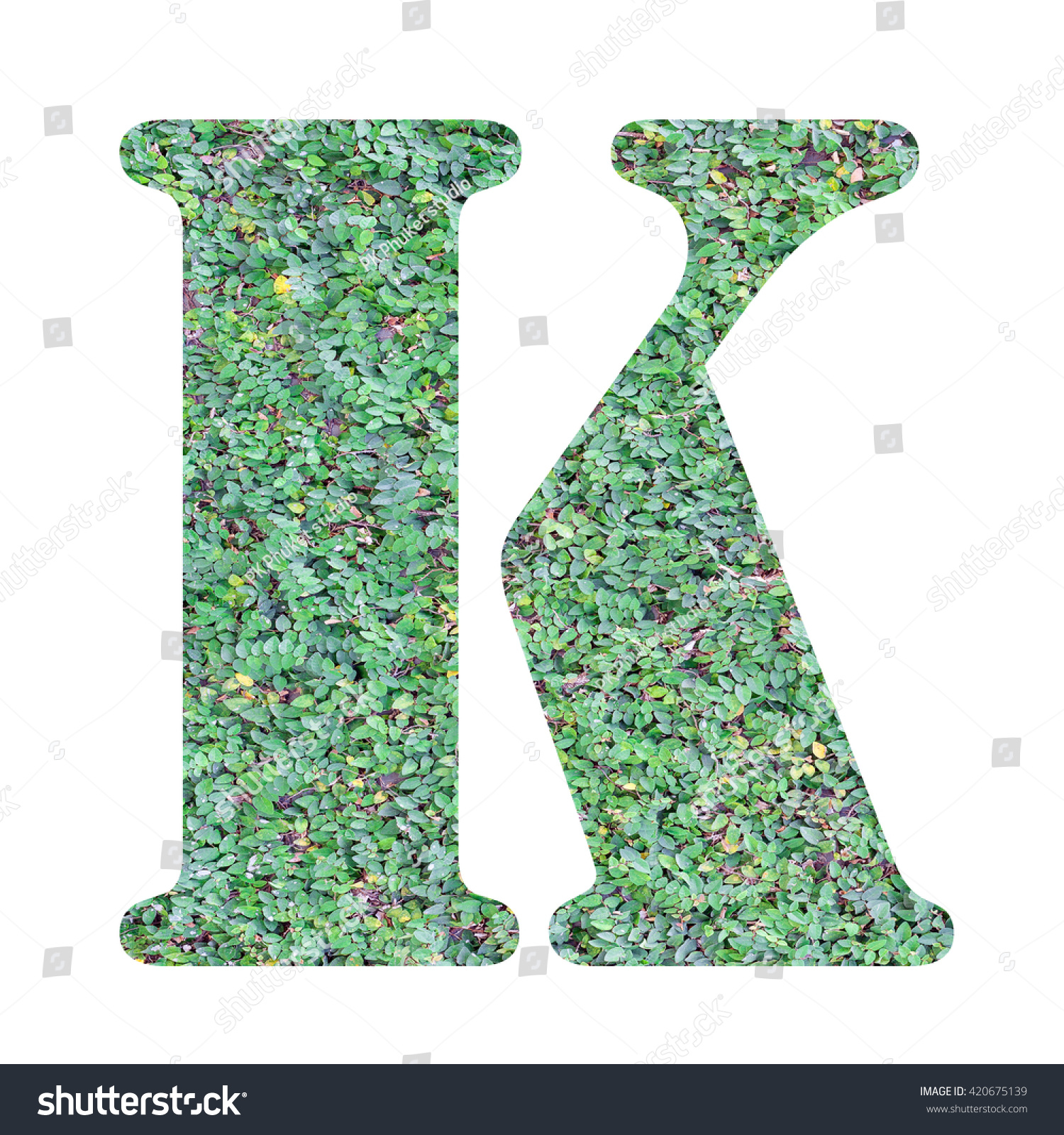 English Alphabet Letters Green Leaf Background Stock Photo 420675139 ...