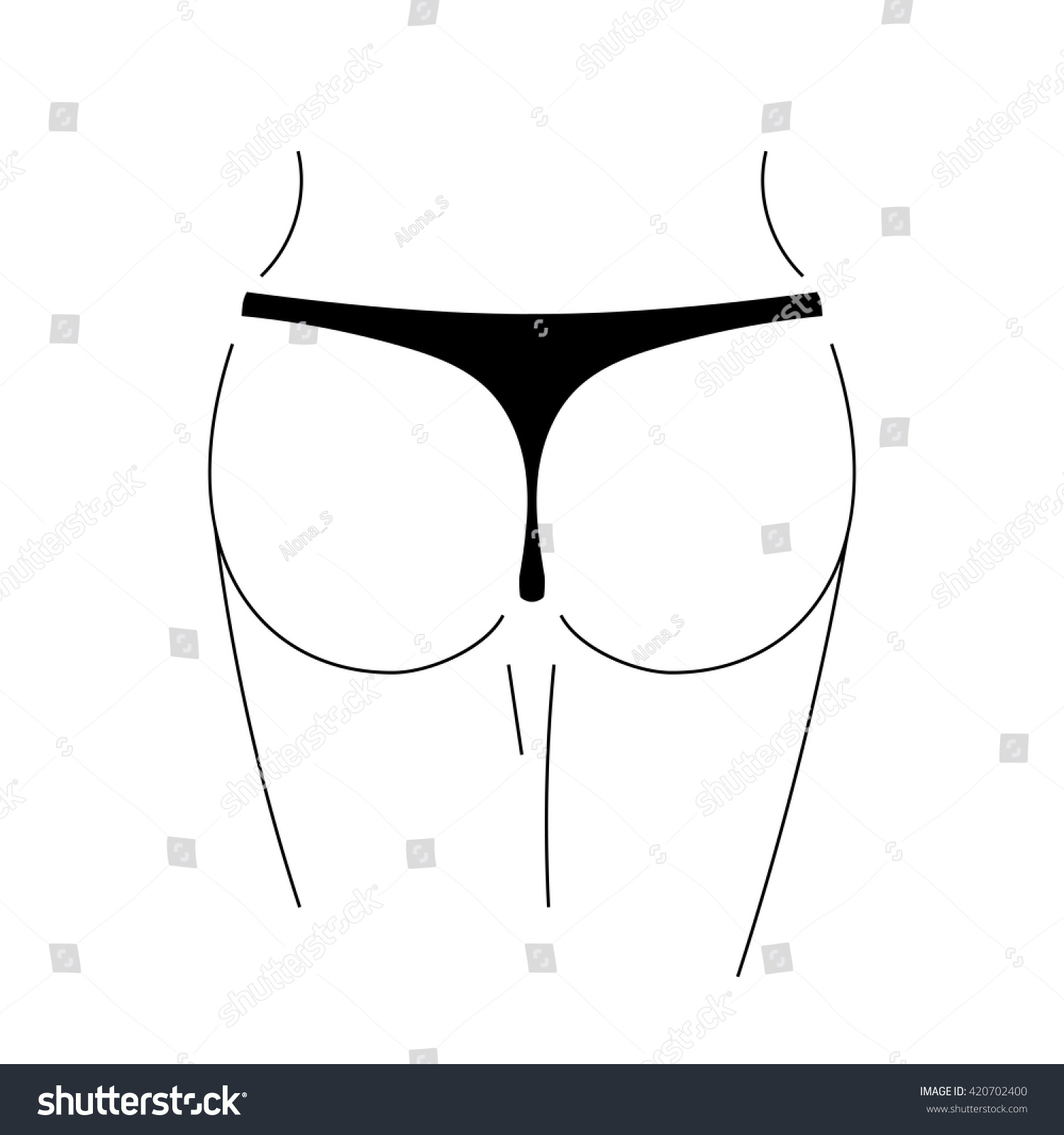 Vektor Stok Sexy Butt Silhouette Isolated On White Tanpa Royalti 420702400 Shutterstock 1435