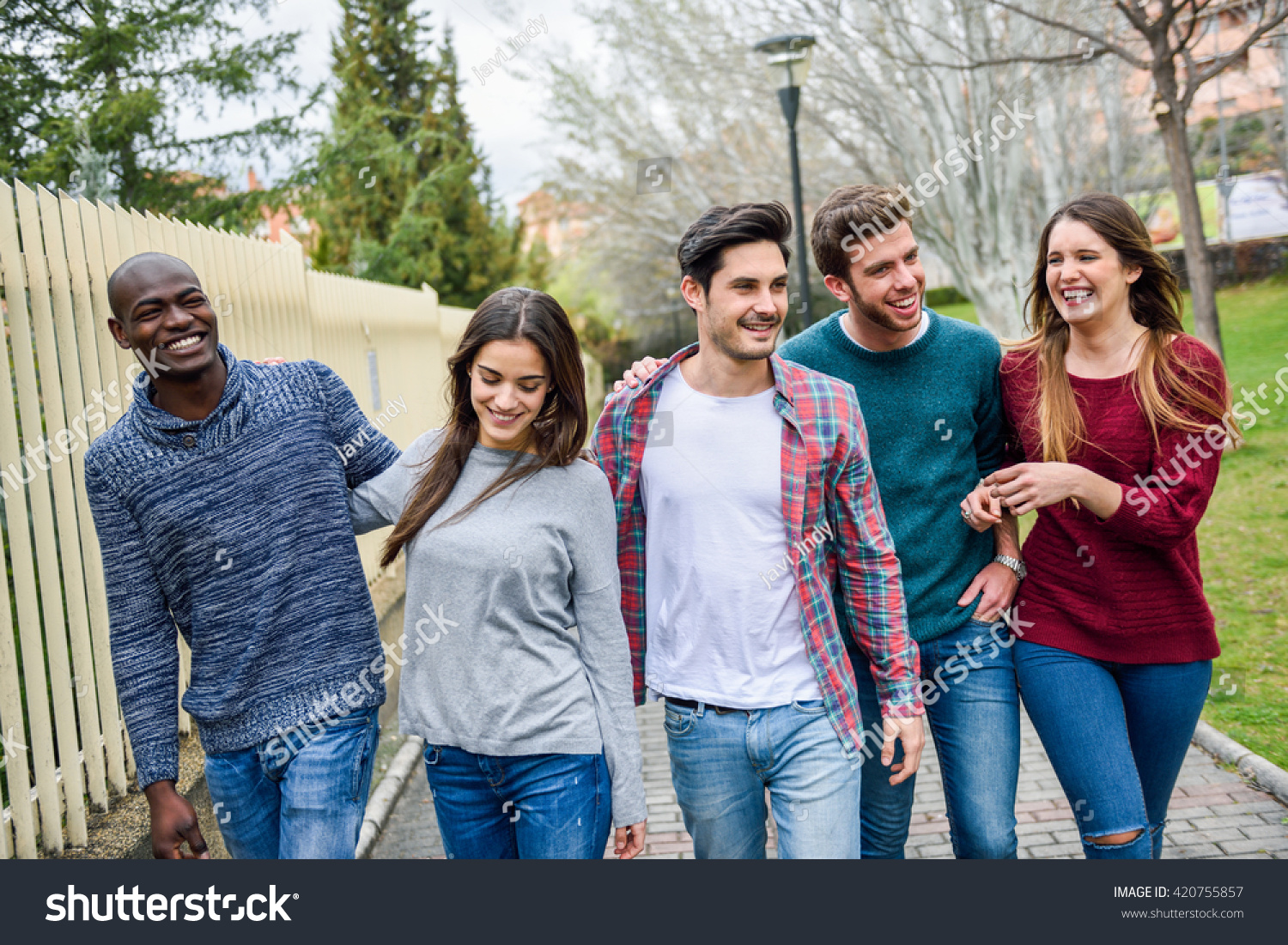 Group Multiethnic Young People Having Fun Stock Photo 420755857