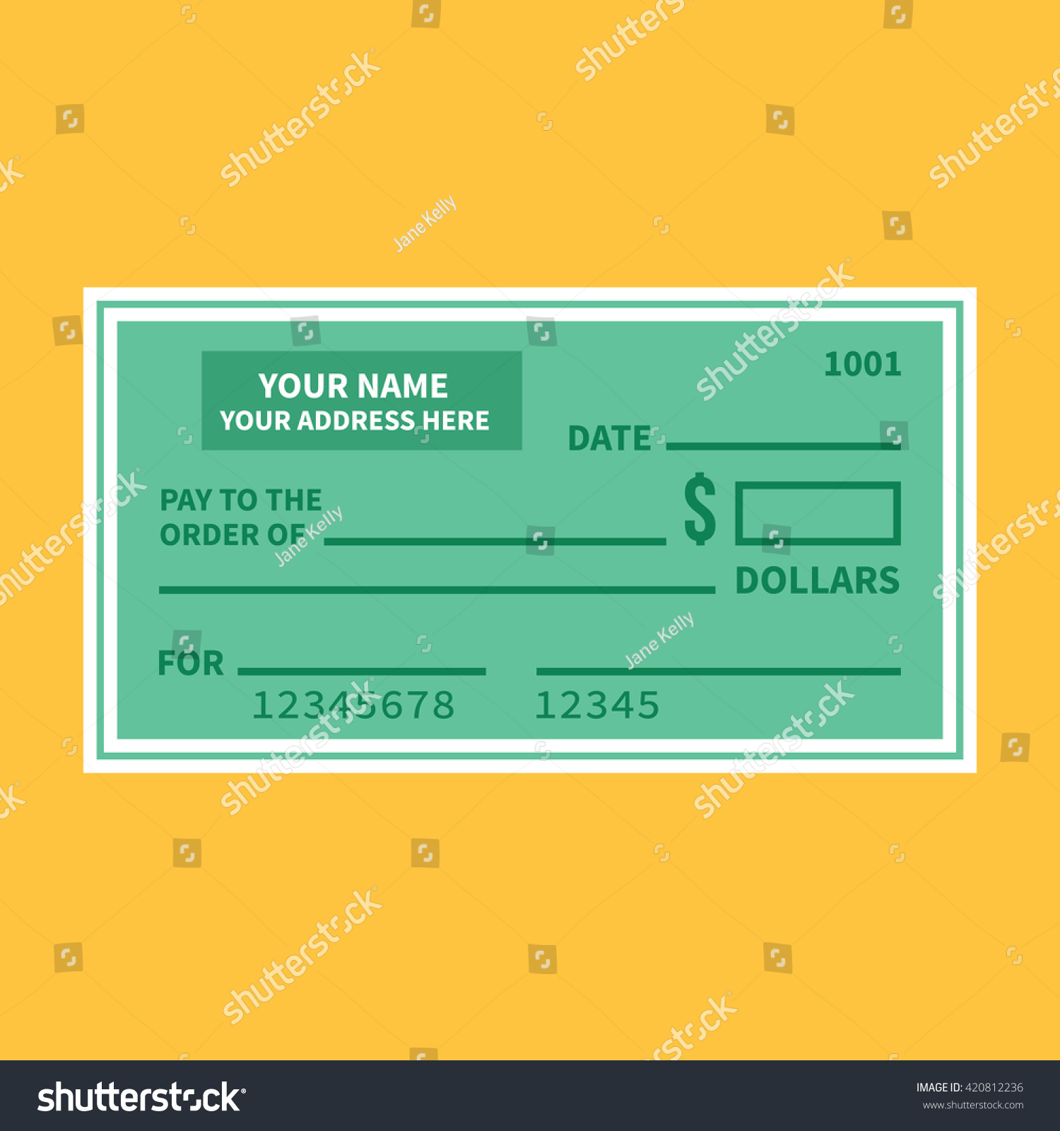 Vector Bank Check Template Bank Cheque Stock Vector (Royalty Free ...