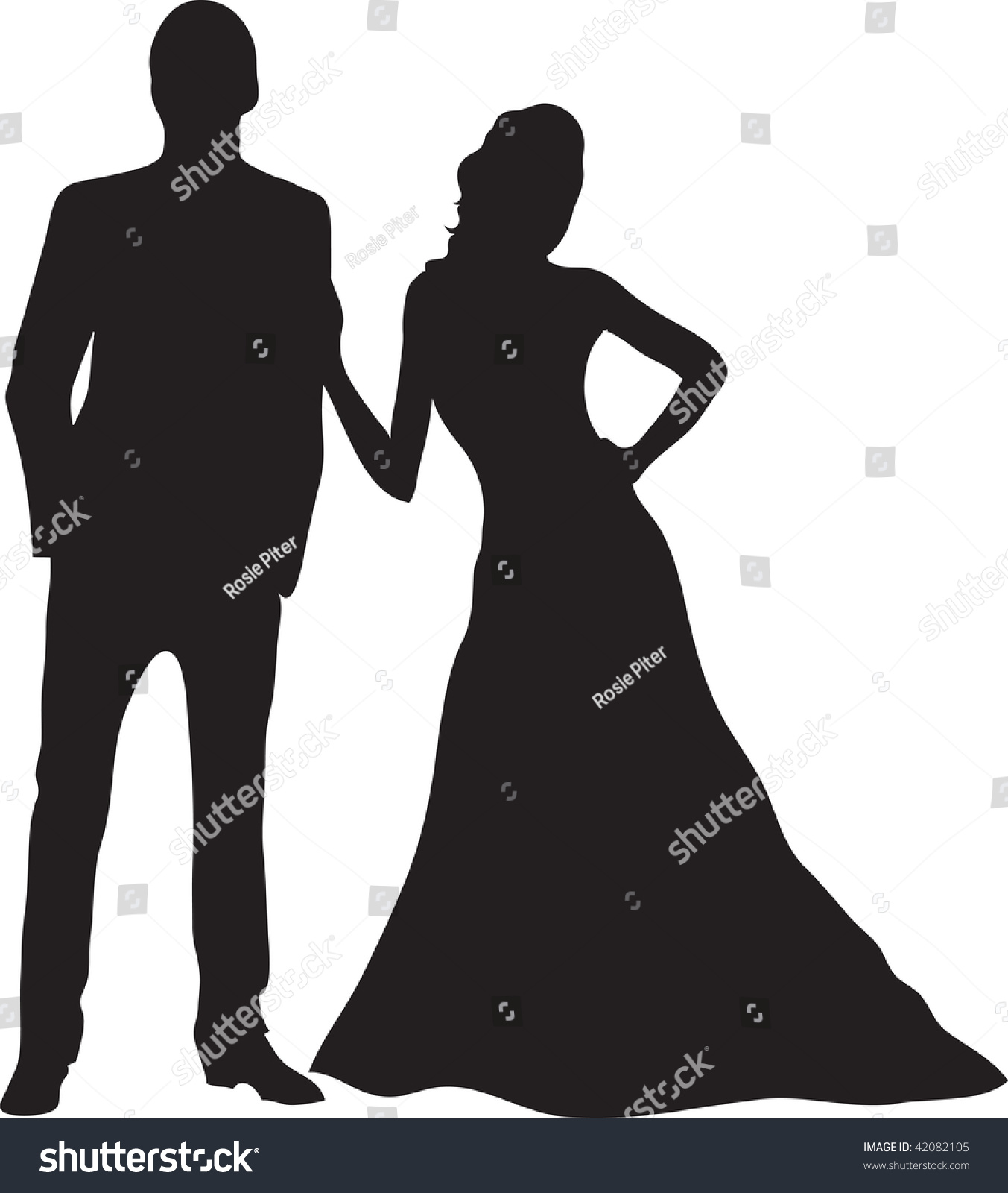 Clip Art Illustration Aman Woman Standing Stock Illustration 42082105 ...