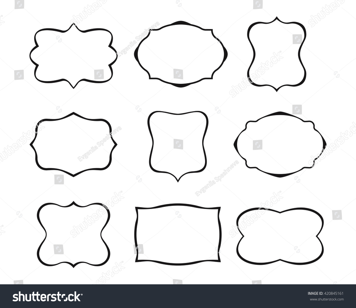 Set Simple Frames Collection Label Shapes Stock Vector (Royalty Free ...