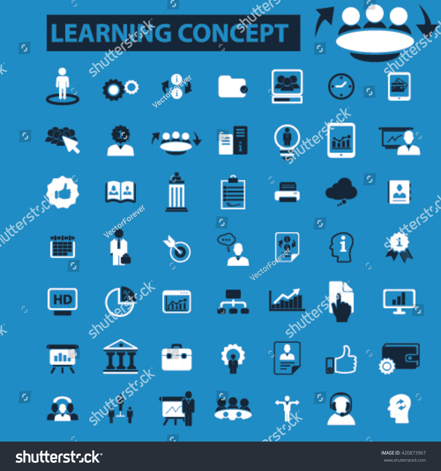 Learning Concept Icons Stock Vector (Royalty Free) 420873967 | Shutterstock