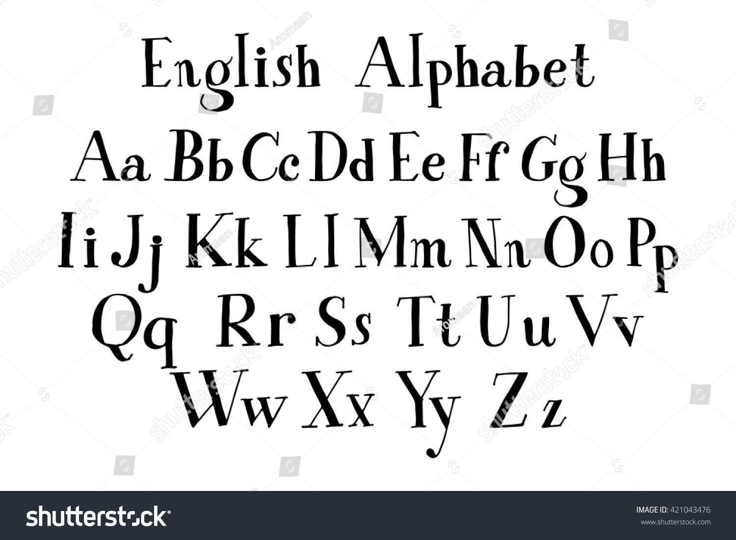 Vector Alphabet Hand Drawn Letters Vector Stock Vector (Royalty Free ...