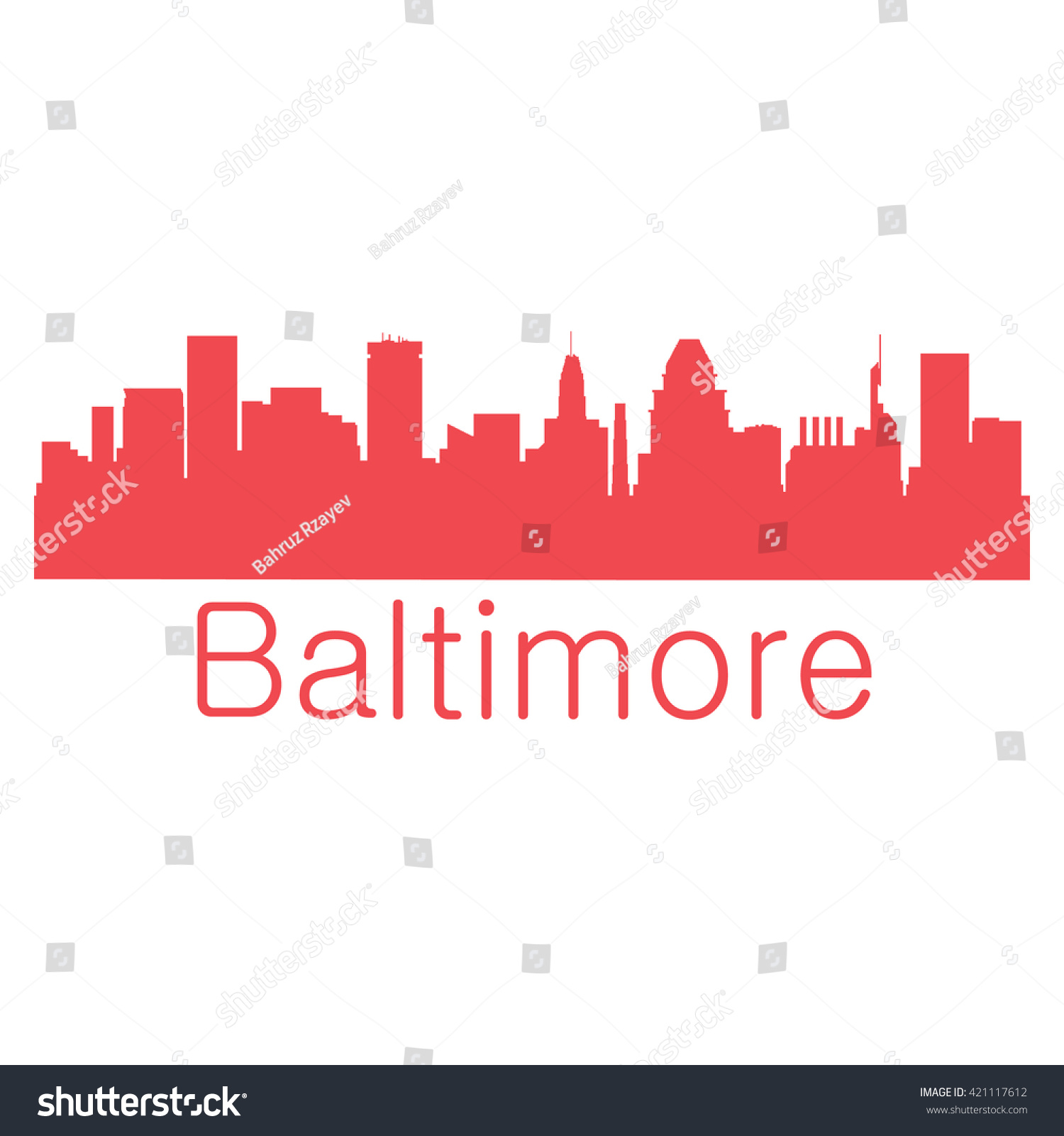 Baltimore City Vector Silhouette Background Illustration Stock Vector ...