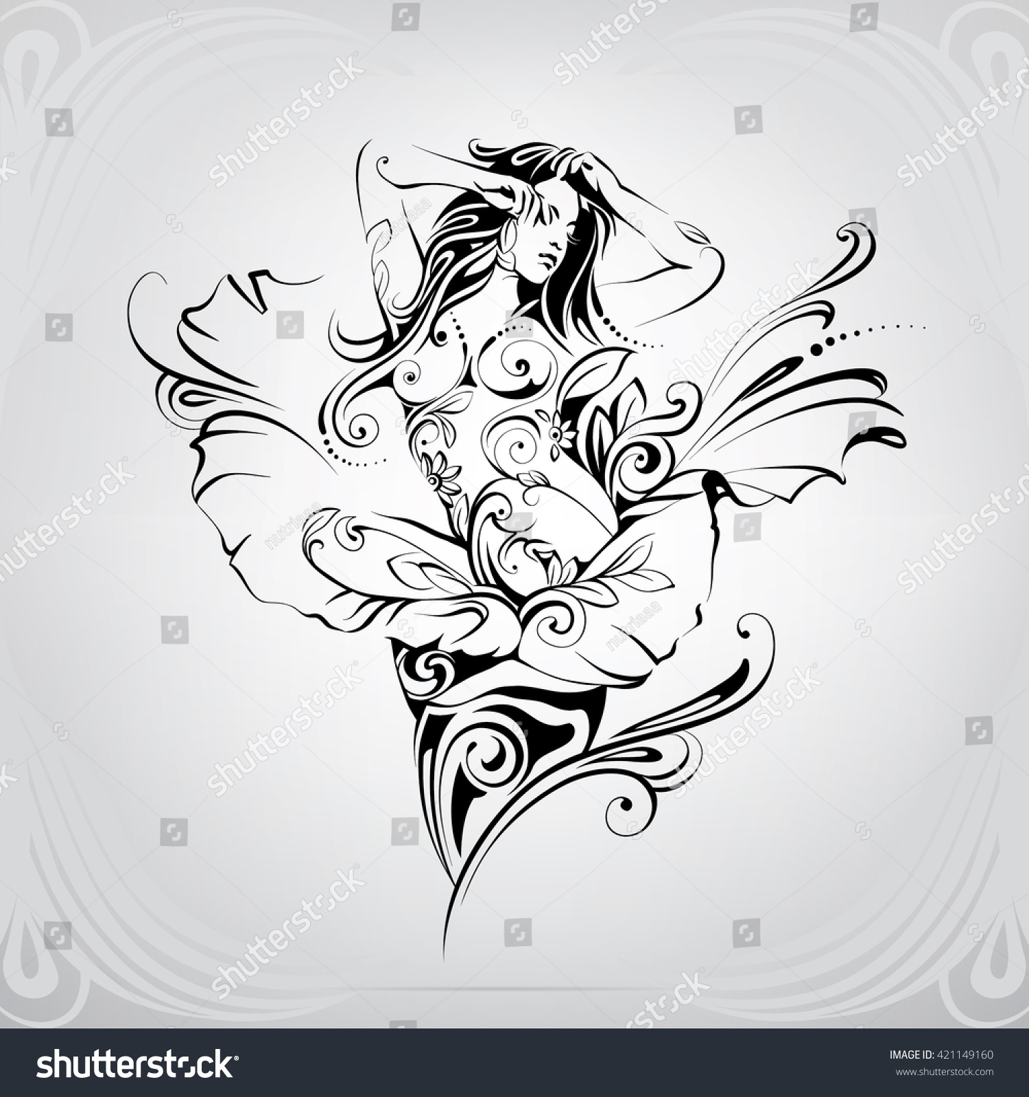 Awakening Flower Stock Vector (Royalty Free) 421149160 | Shutterstock