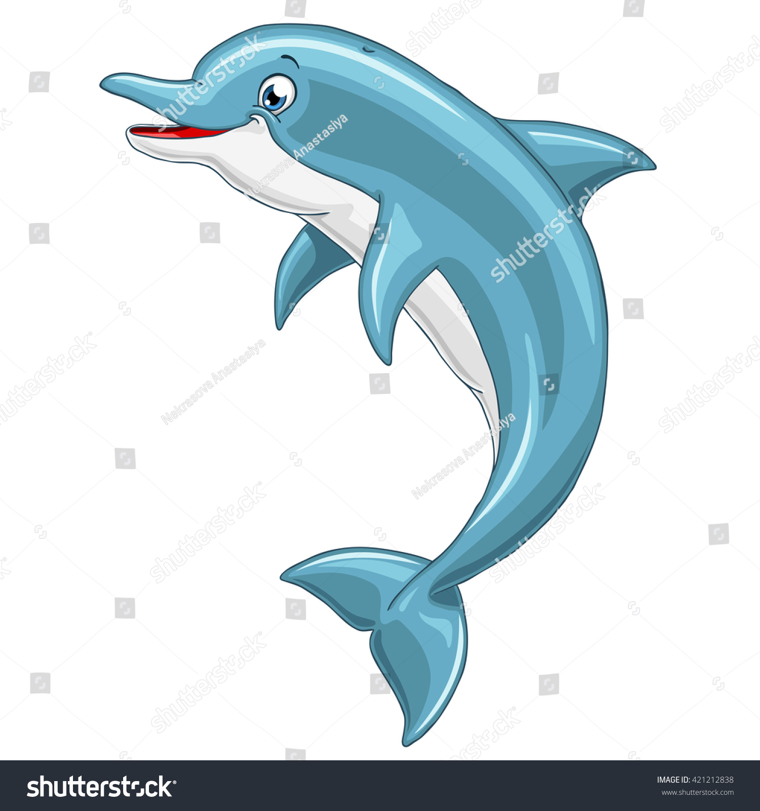 Дельфин нарисованный на белом фоне