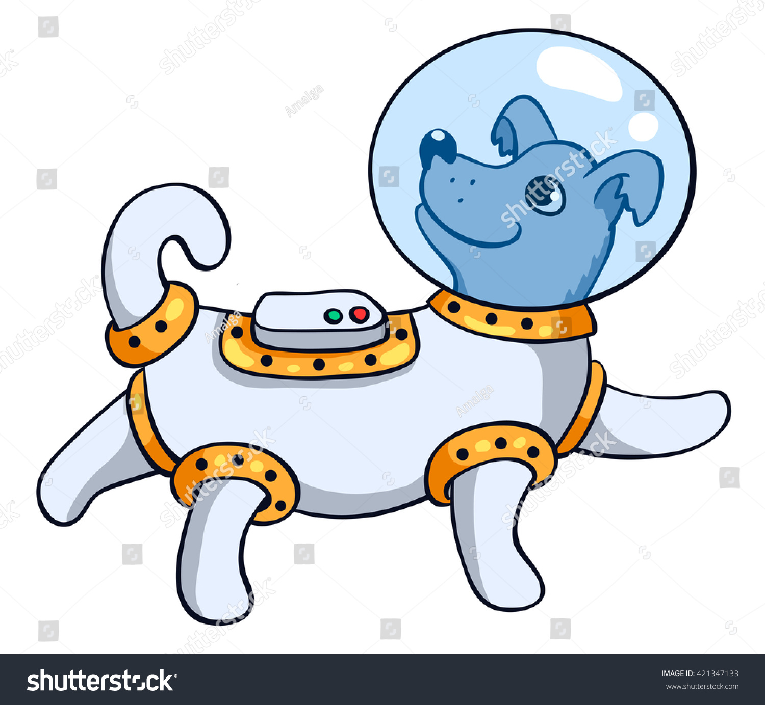 Dog Astronauts Space Suit Vector Cartoon Stock Vector (Royalty Free ...