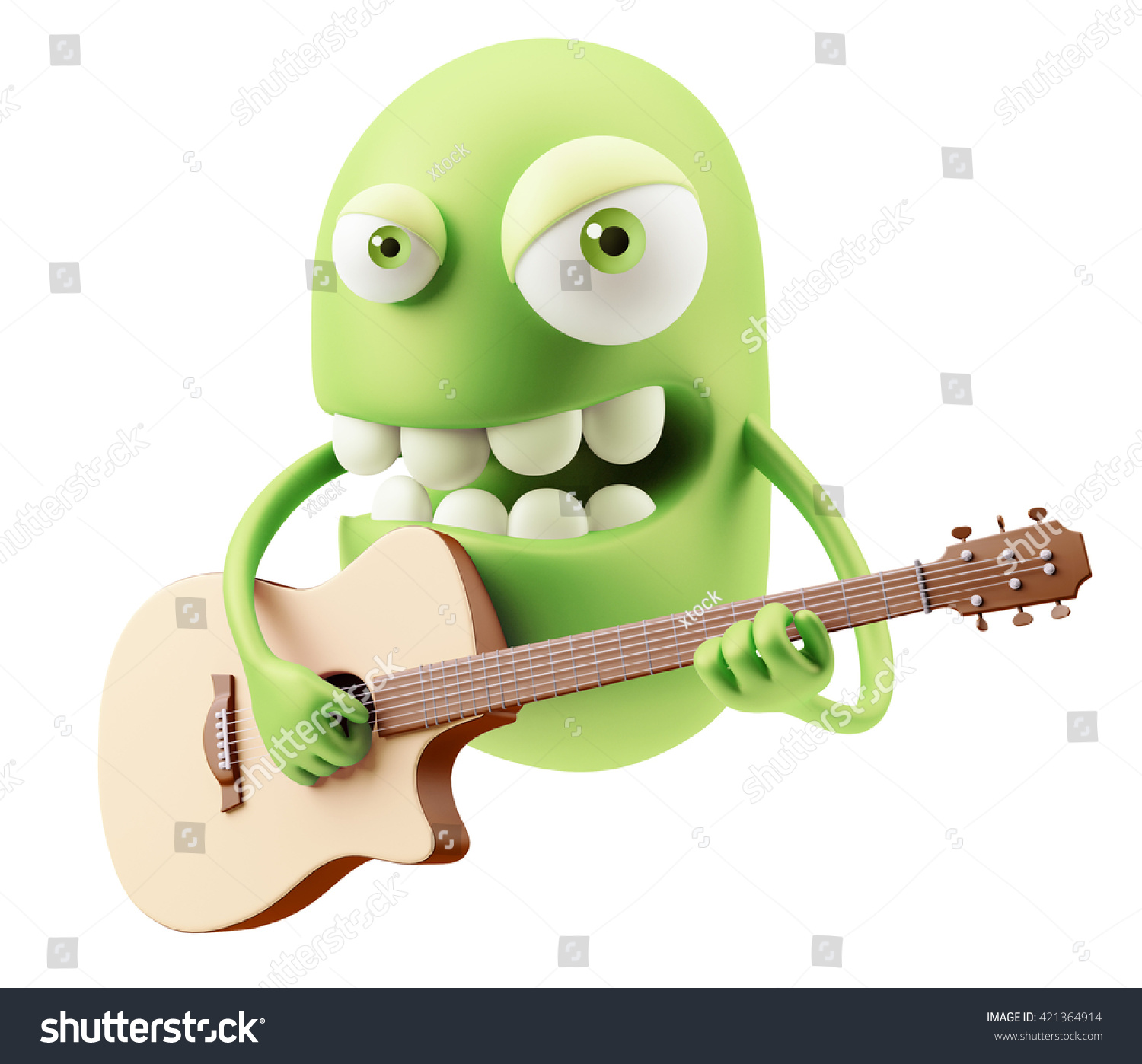 Rock Player Guitar Emoticon Character Face Stock Illustration 421364914 ...