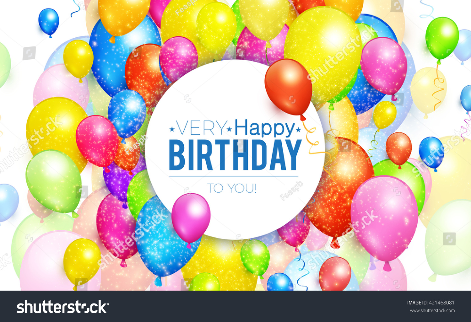 Happy Birthday Holiday Banner Colorful Balloons Stock Vector (Royalty ...