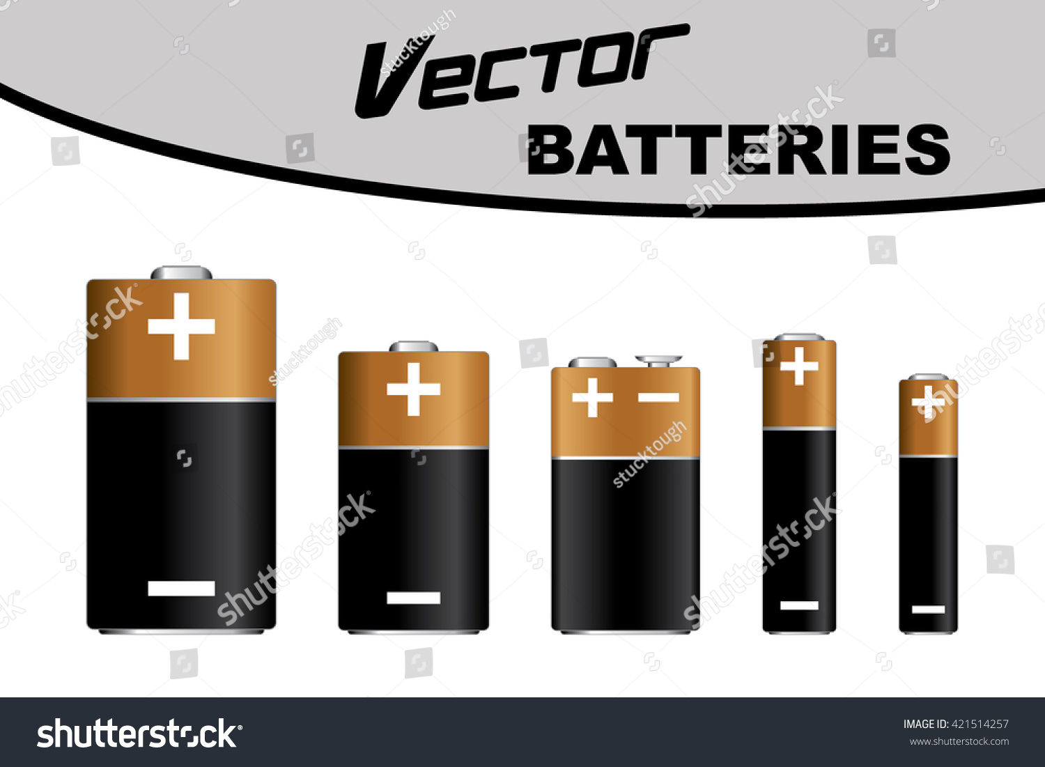 Different Battery Sizes Isolated Vectors Stock Vector (Royalty Free