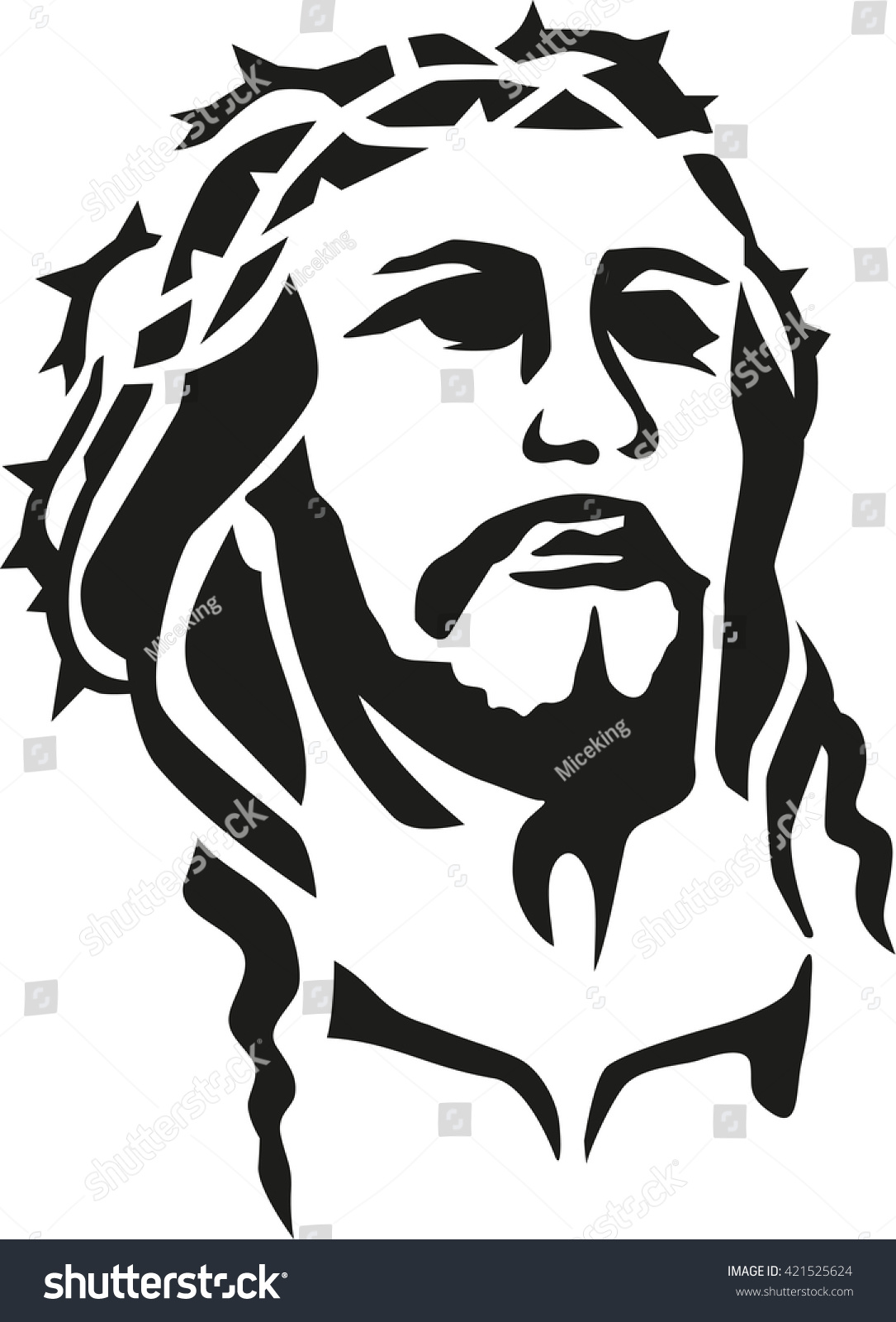 Jesus Christ Head Stock Vector (Royalty Free) 421525624 | Shutterstock