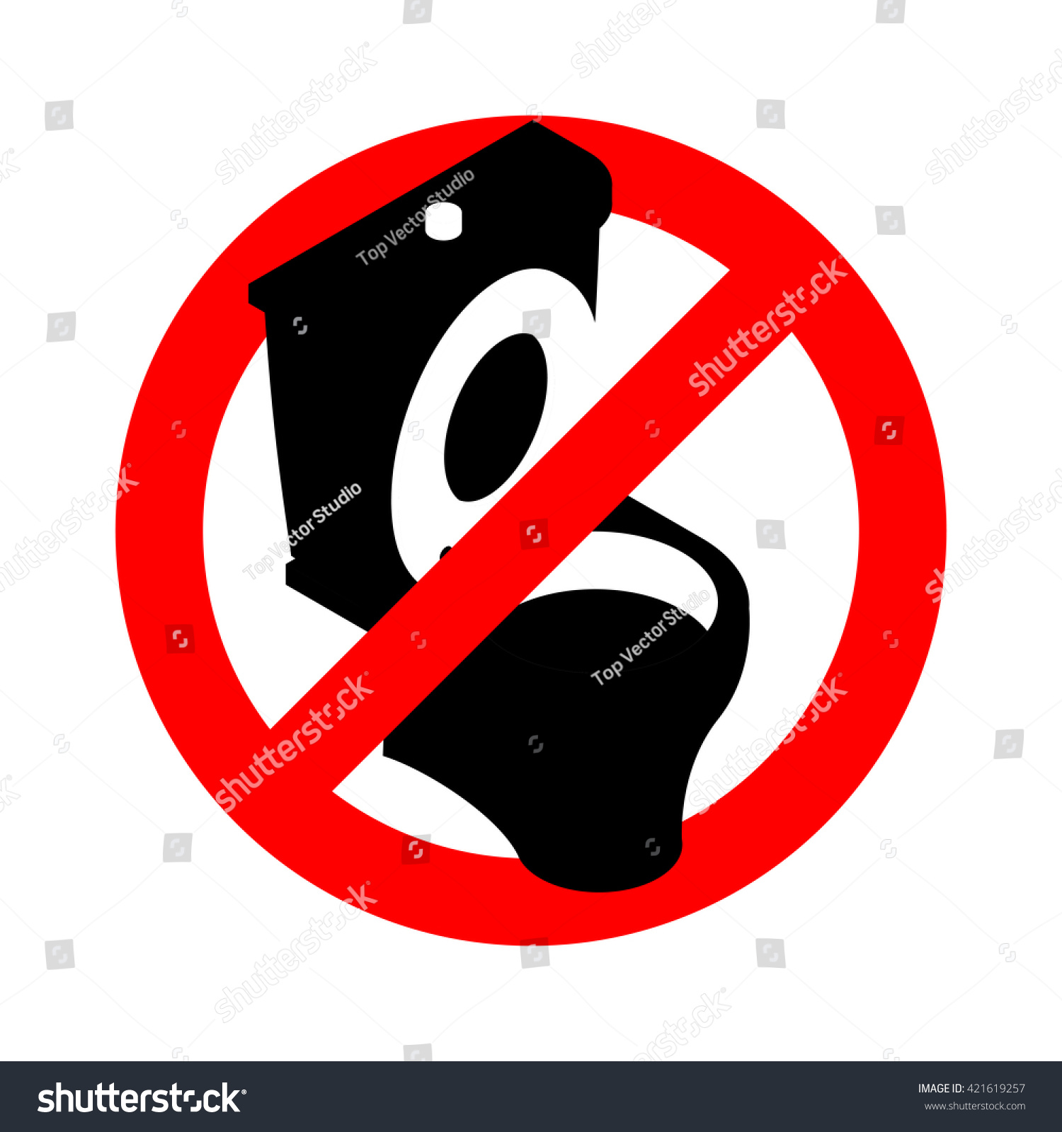 Stop Toilet Forbidden Shit Crossedout Silhouette Stock Vector (Royalty ...