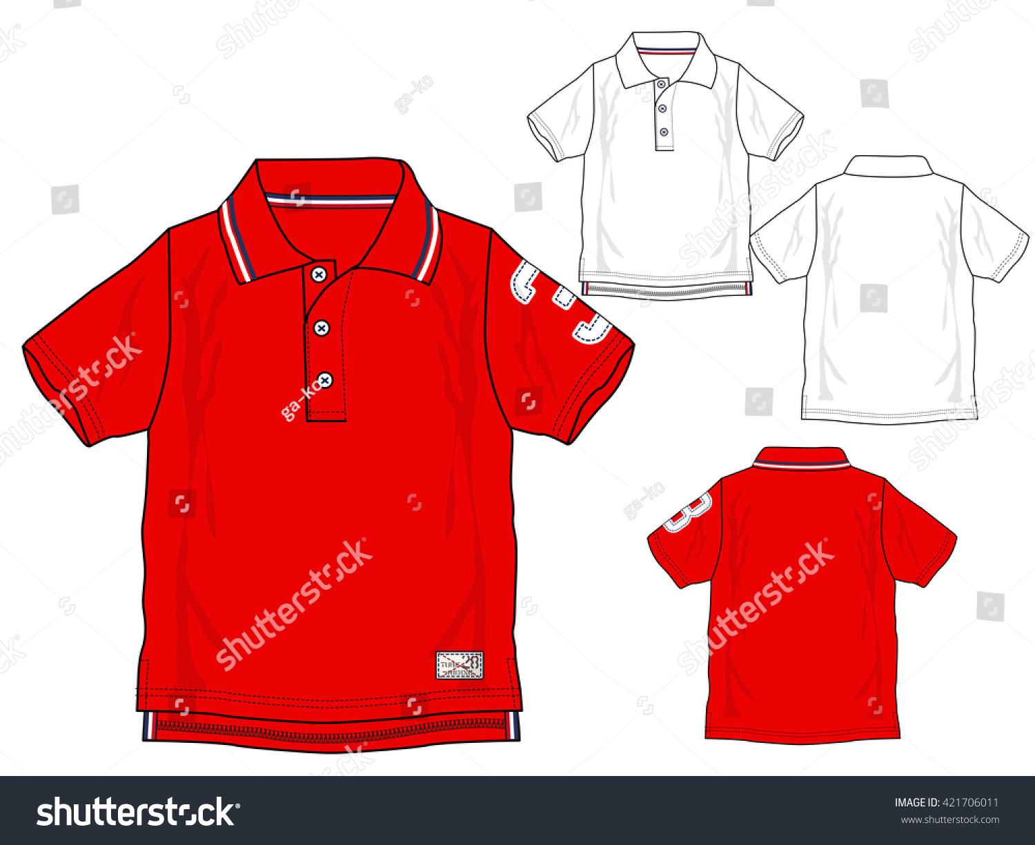 Polo Shirts Design Template Vector Illustration Stock Vector (Royalty ...