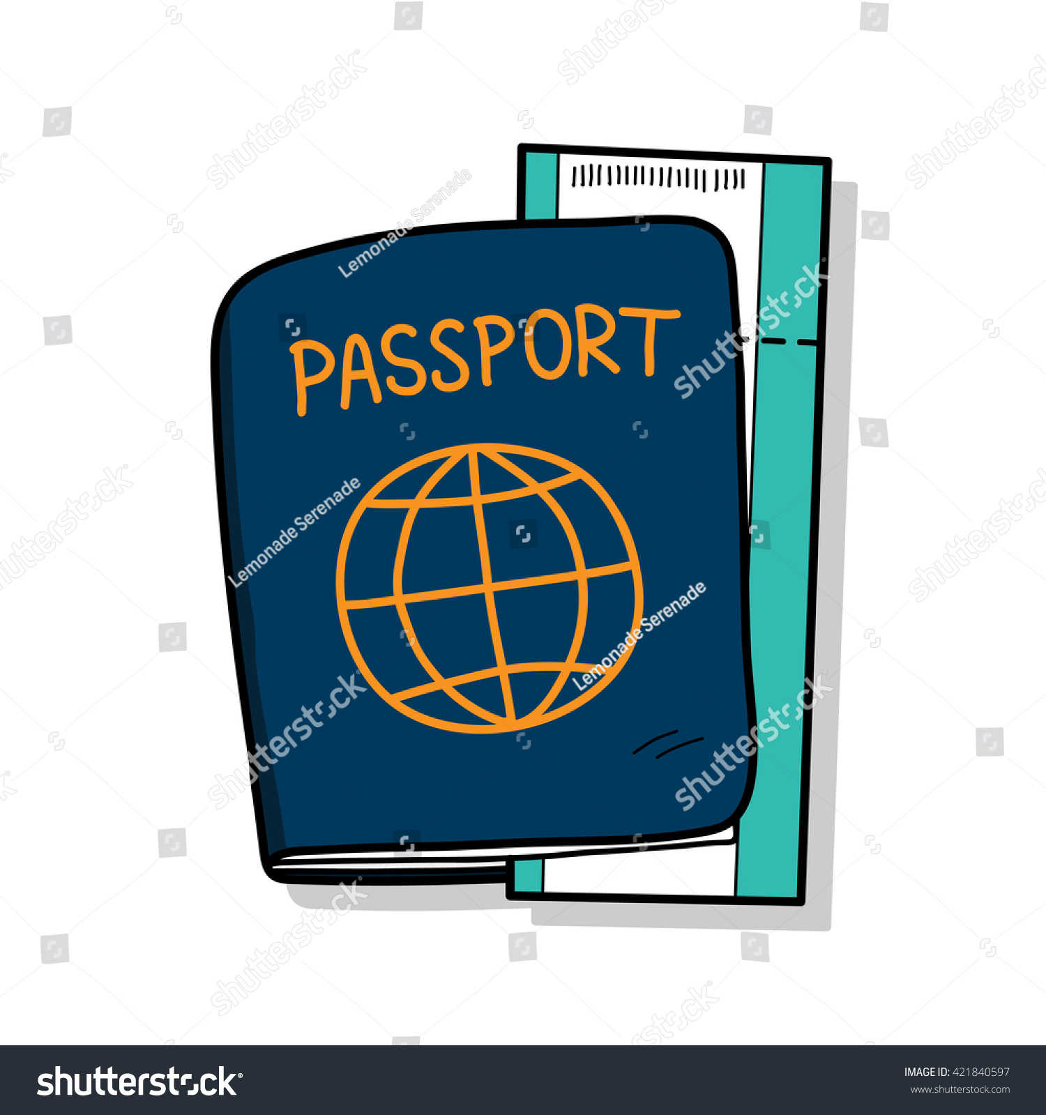 Passport Hand Drawn Vector Illustration Passport Vector De Stock