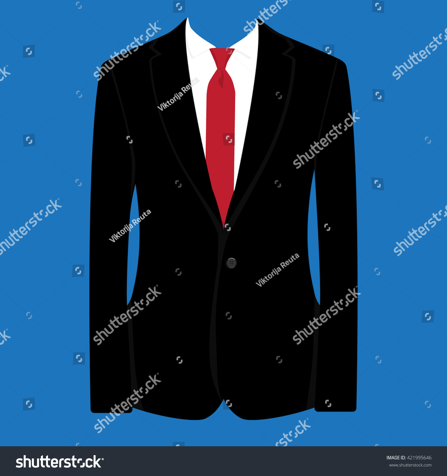 Vector Illustration Black Man Suit Red Stock Vector (Royalty Free ...