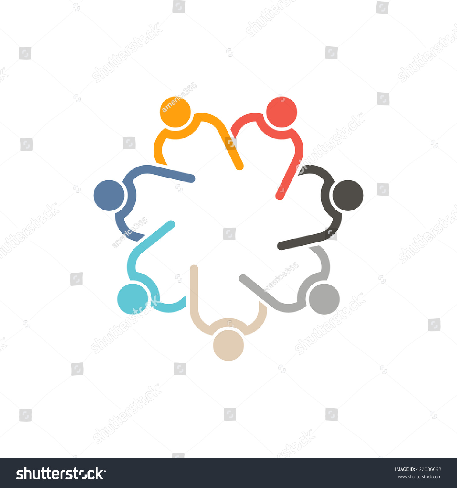 Teamwork 7 Circle Interlacedconcept Group Connected Stock Vector ...