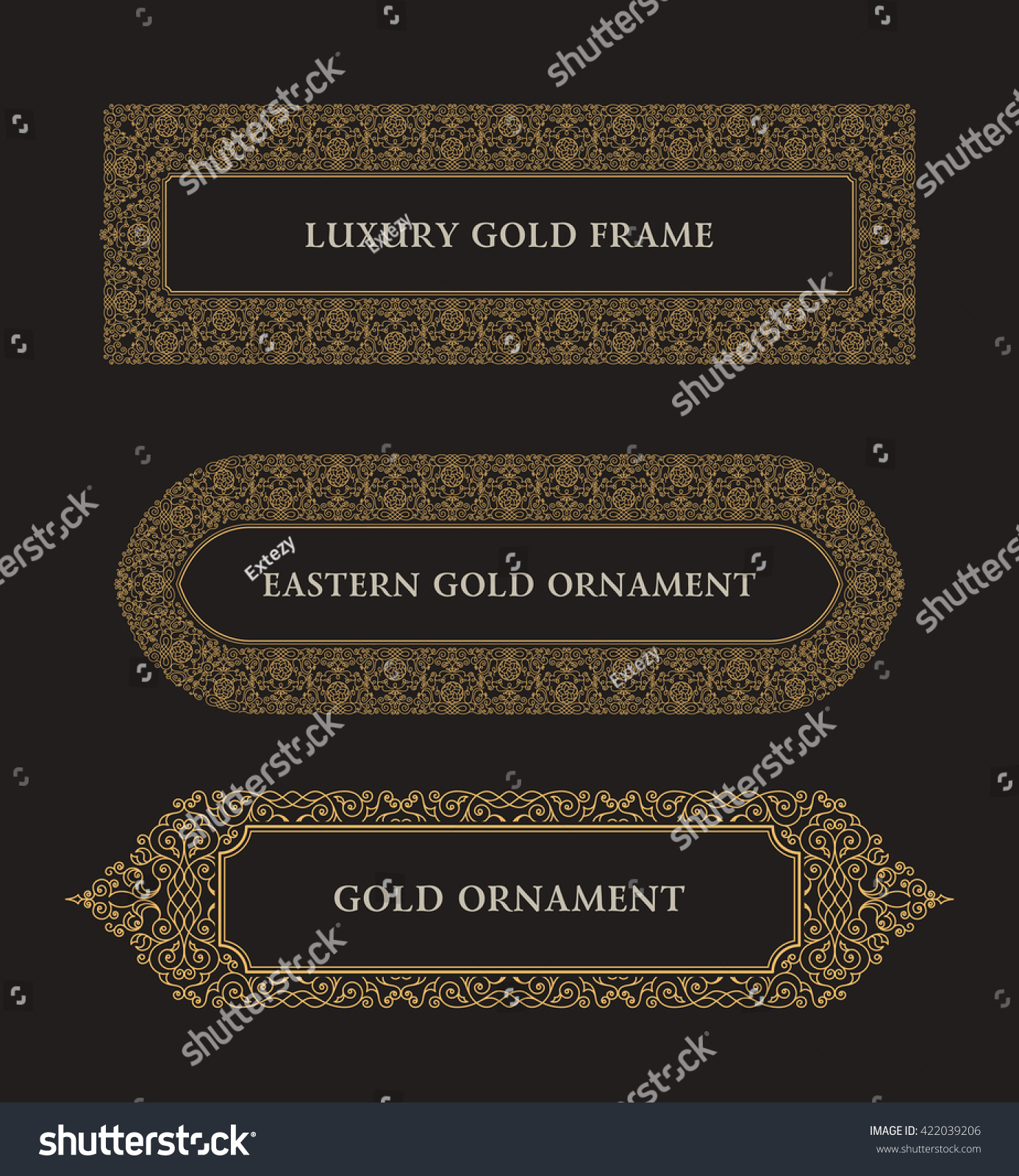 Eastern Gold Frame Arabic Vector Lines Stock Vector (royalty Free 