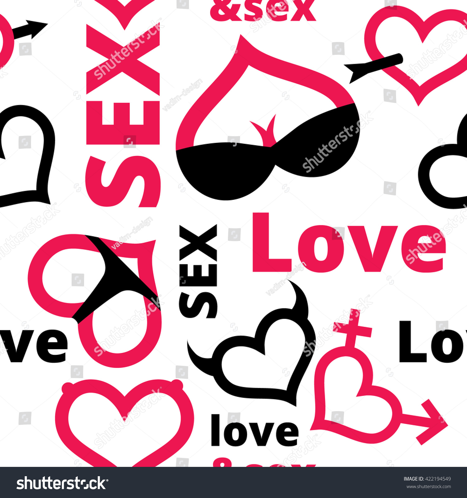 Love Sex Seamless Pattern Image Vectorielle De Stock Libre De Droits