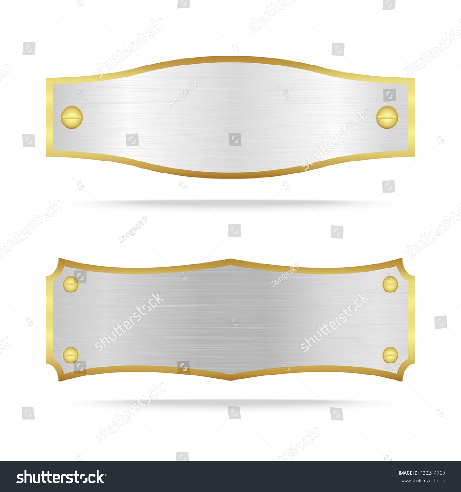 Vector Silver Gold Metal Name Plate Stock Vector (Royalty Free ...