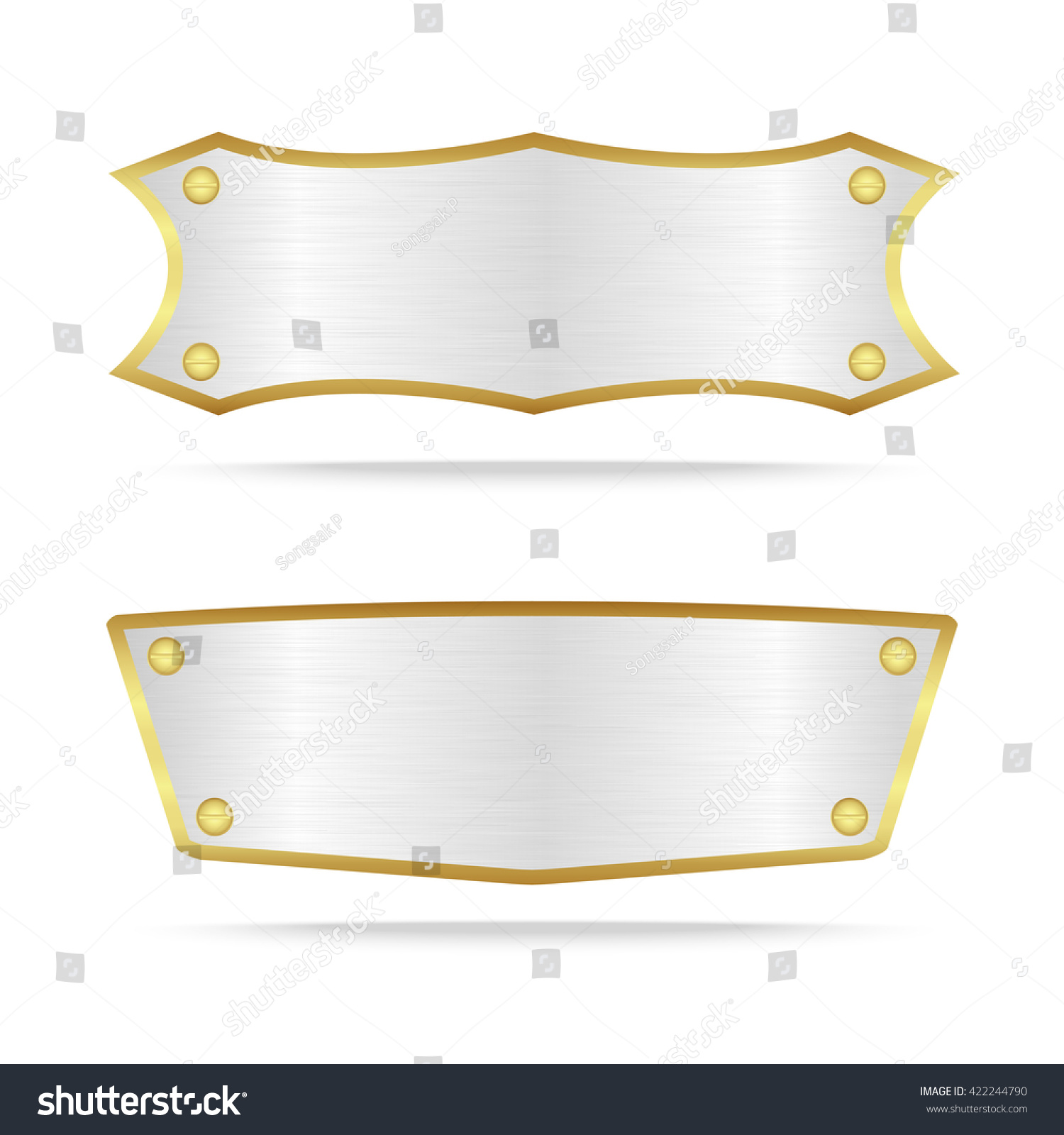 Vector Silver Gold Metal Name Plate Stock Vector (Royalty Free ...